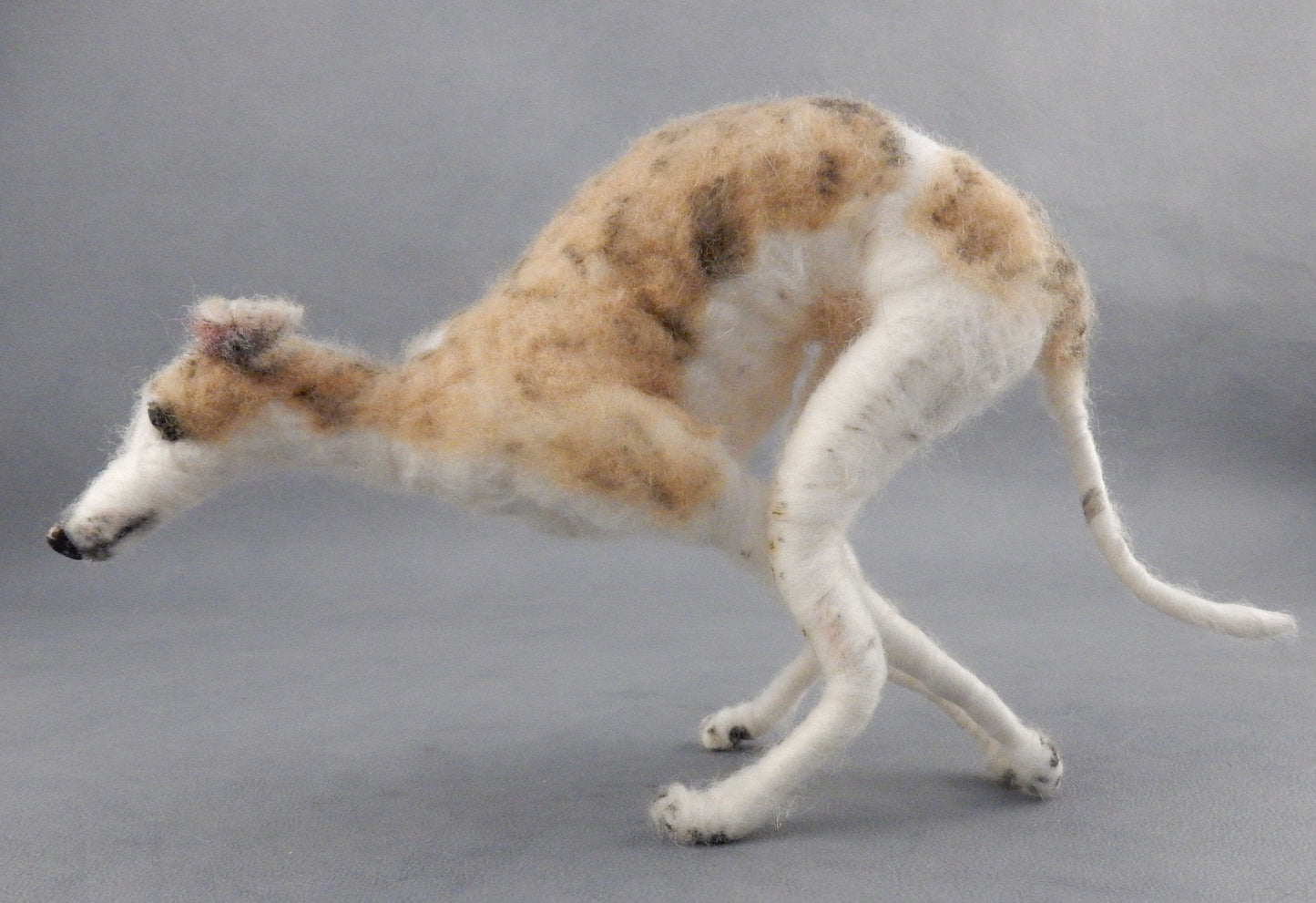 Whippet needle felted dog replica