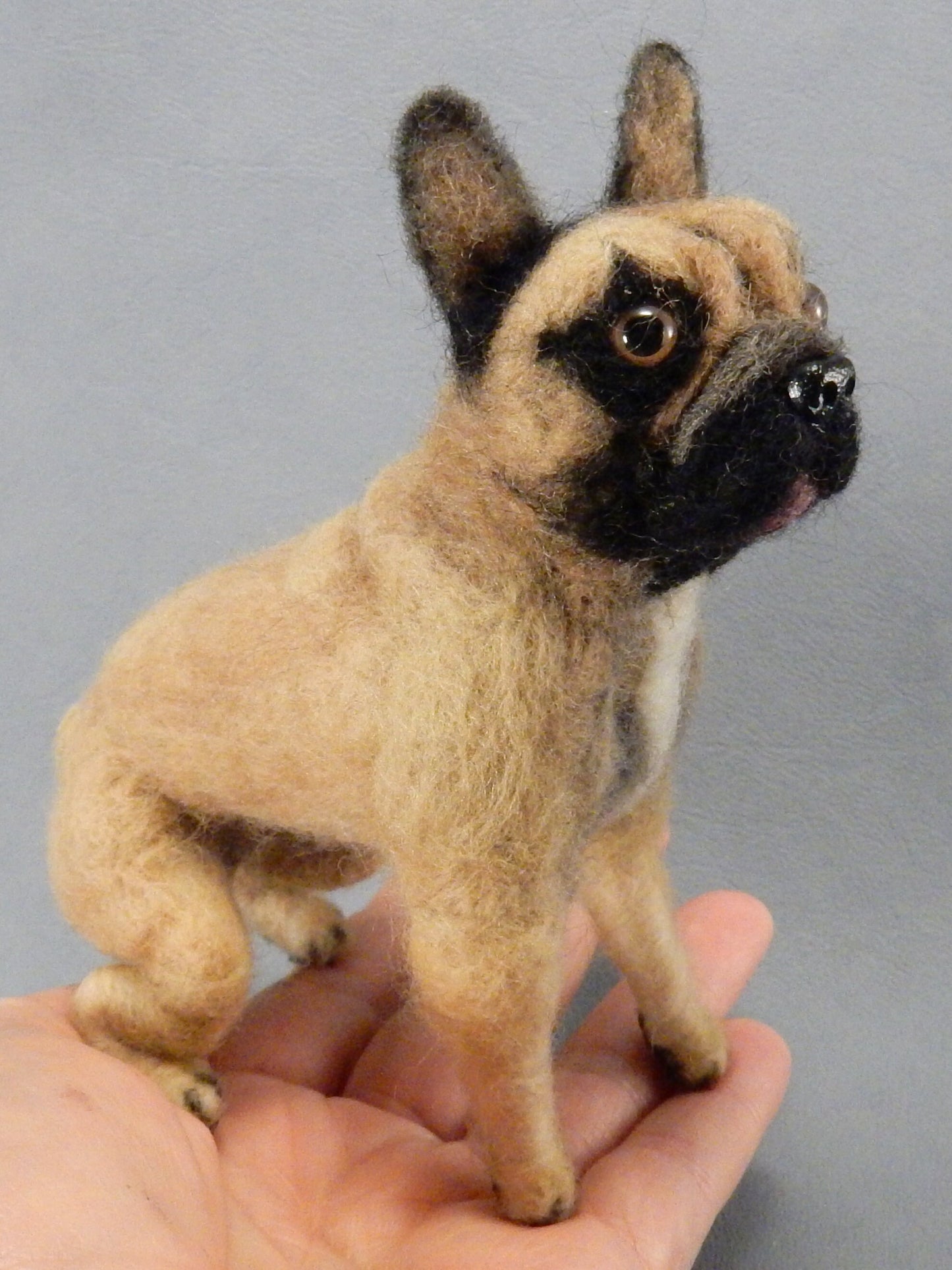 French Bulldog effigy needle-felted dog miniature