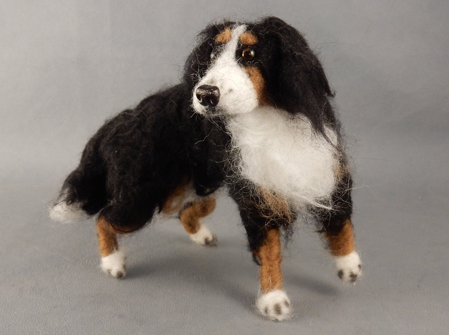 Bernese Mountain Dog custom-felted dog replica