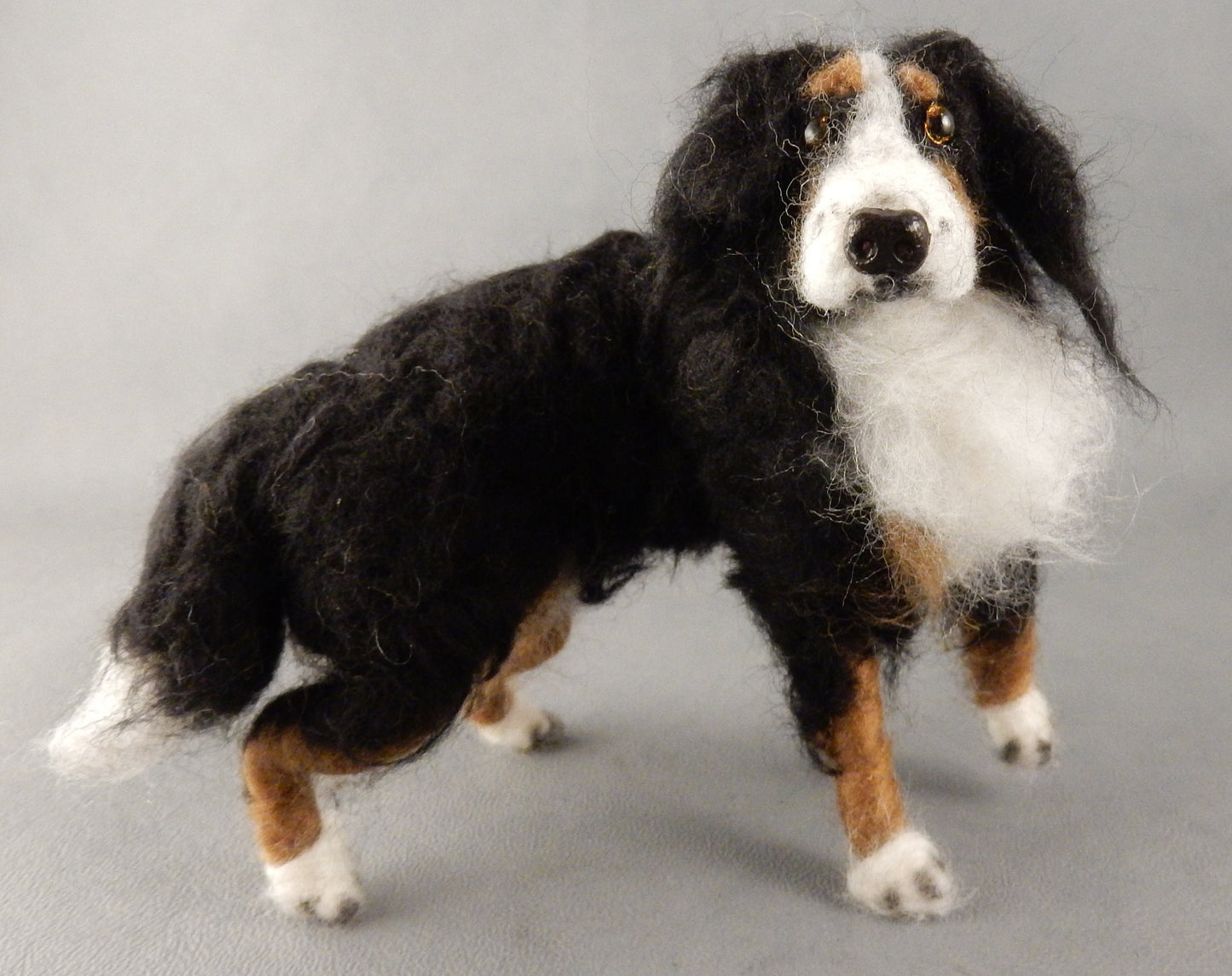 Bernese Mountain Dog custom-felted dog replica