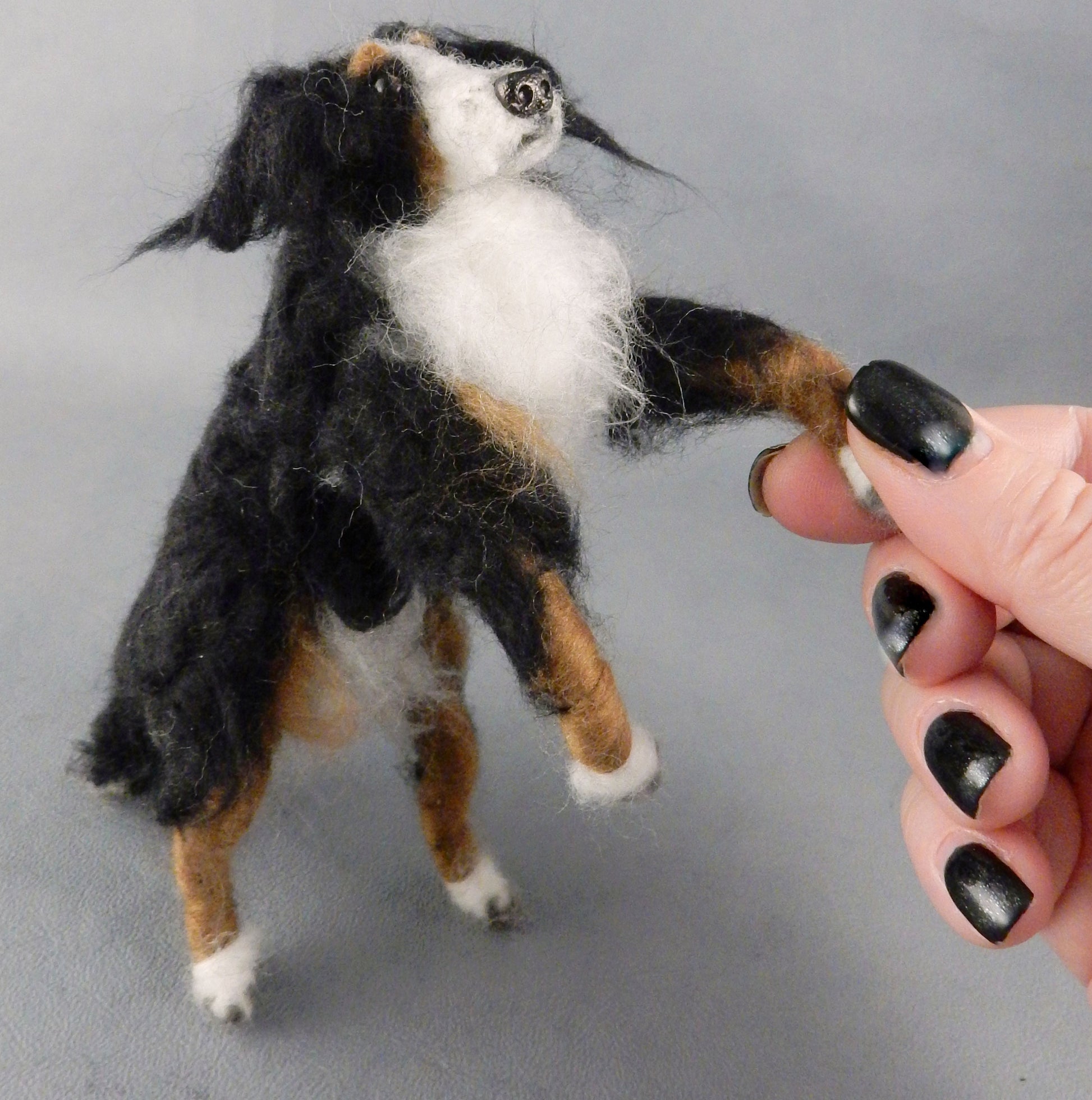 Bernese Mountain Dog custom-felted dog replica