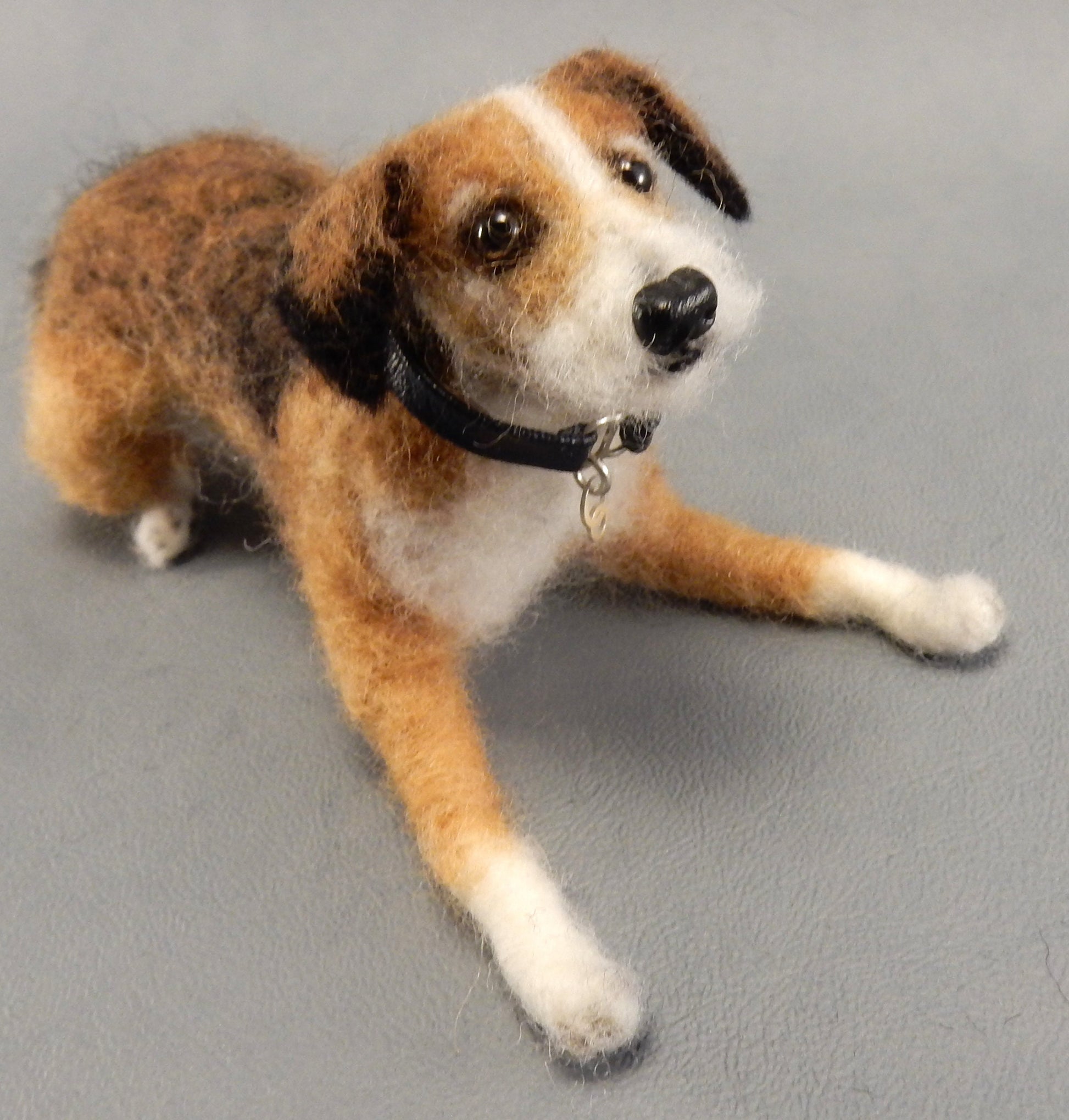 needle-felted dog miniature