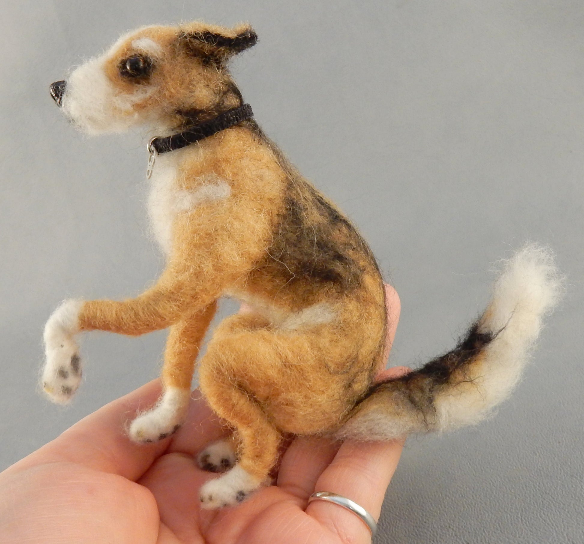 needle-felted dog miniature