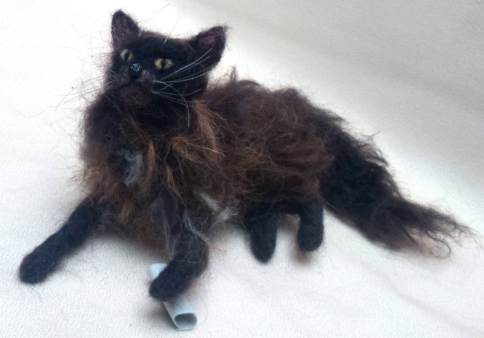 Maine Coon cat needle felted cat miniature custom cat loss memorial co