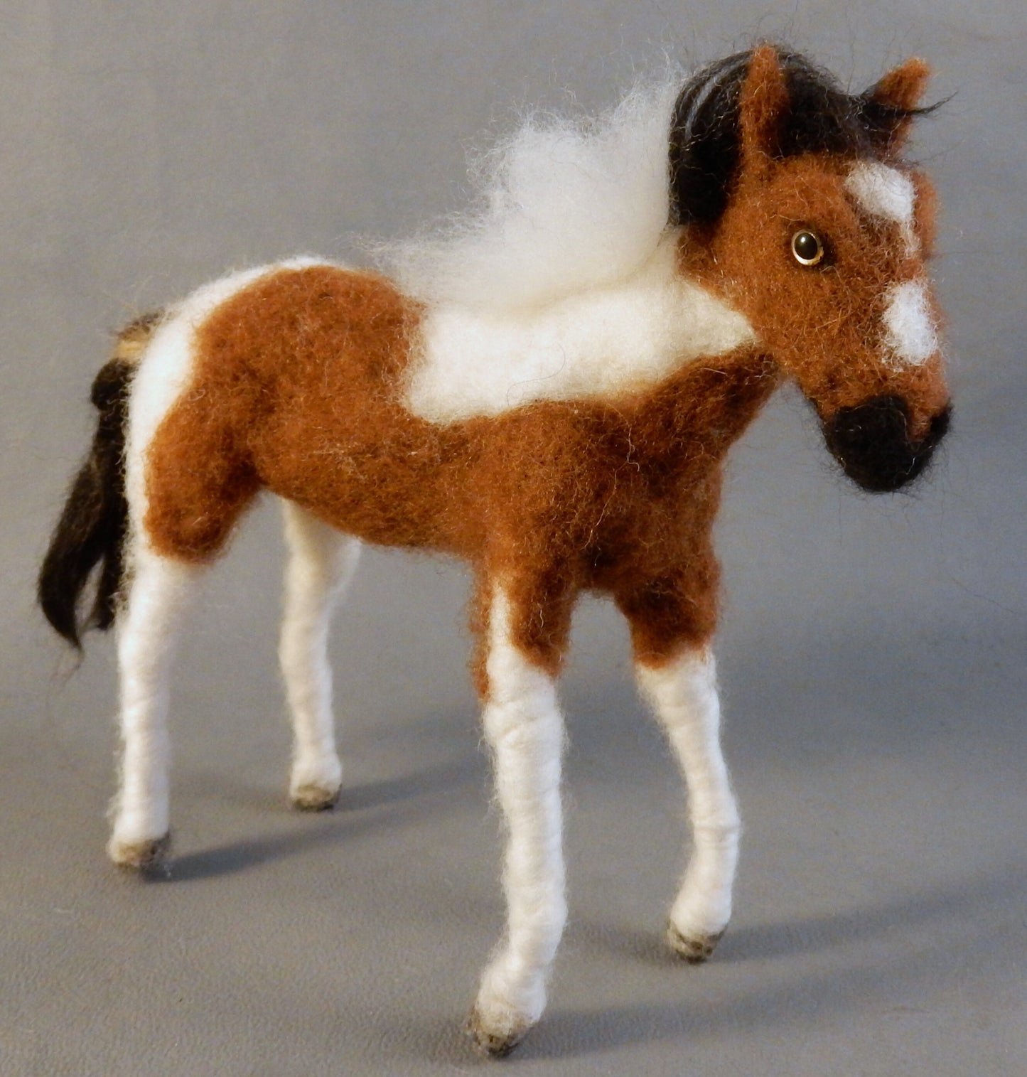 Custom felted foal replica