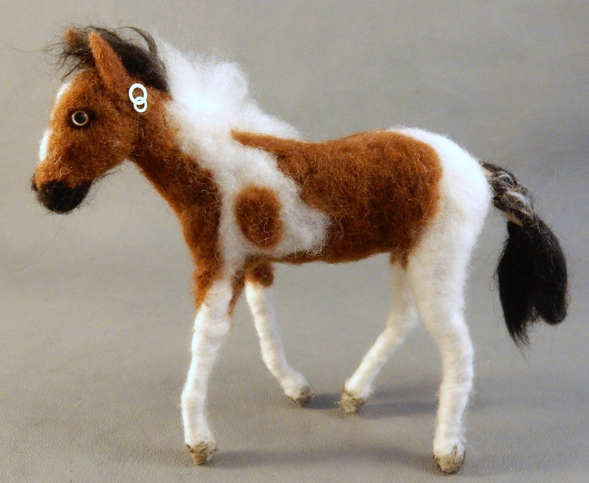 Custom felted foal replica