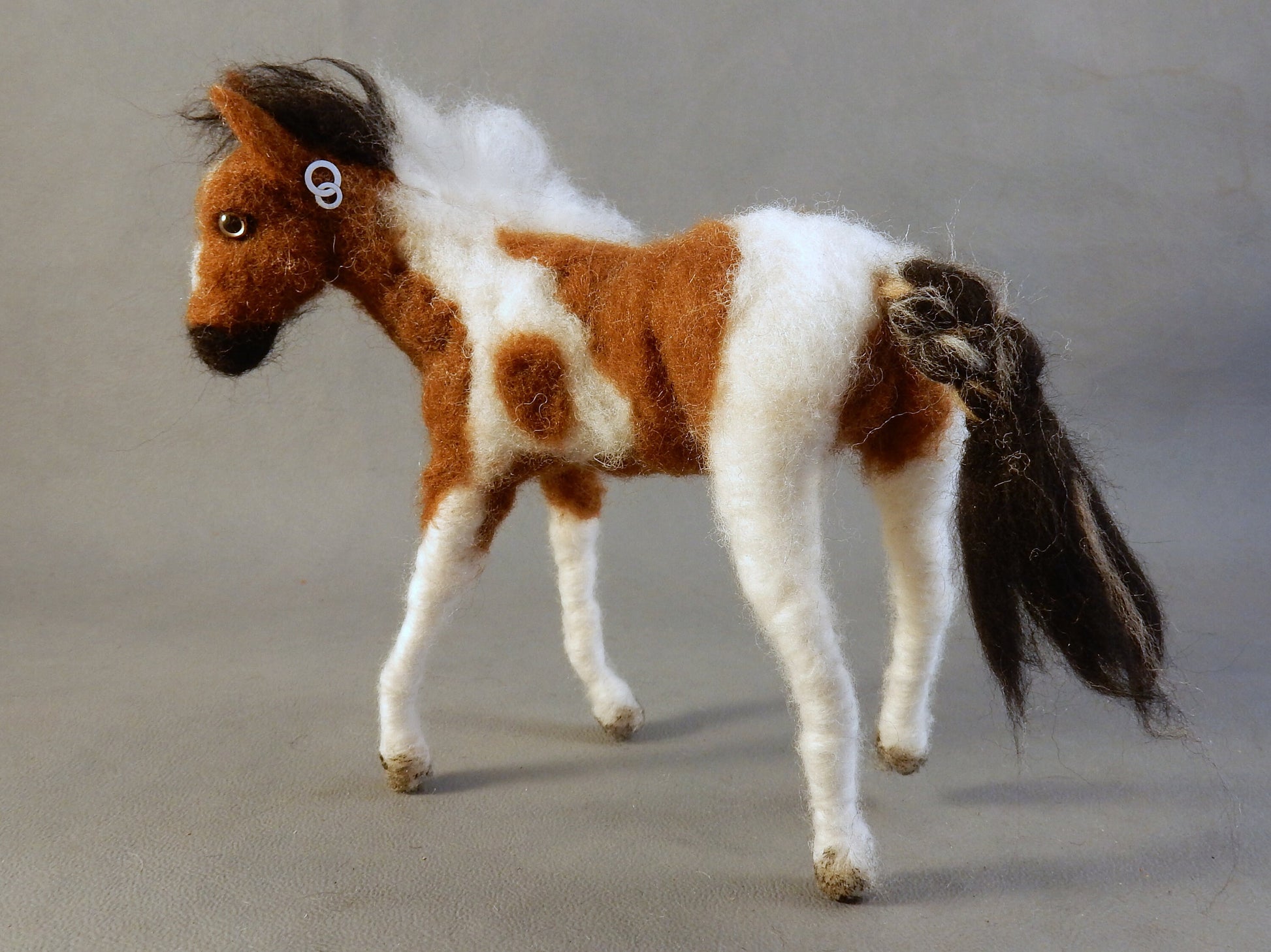 Custom felted foal replica