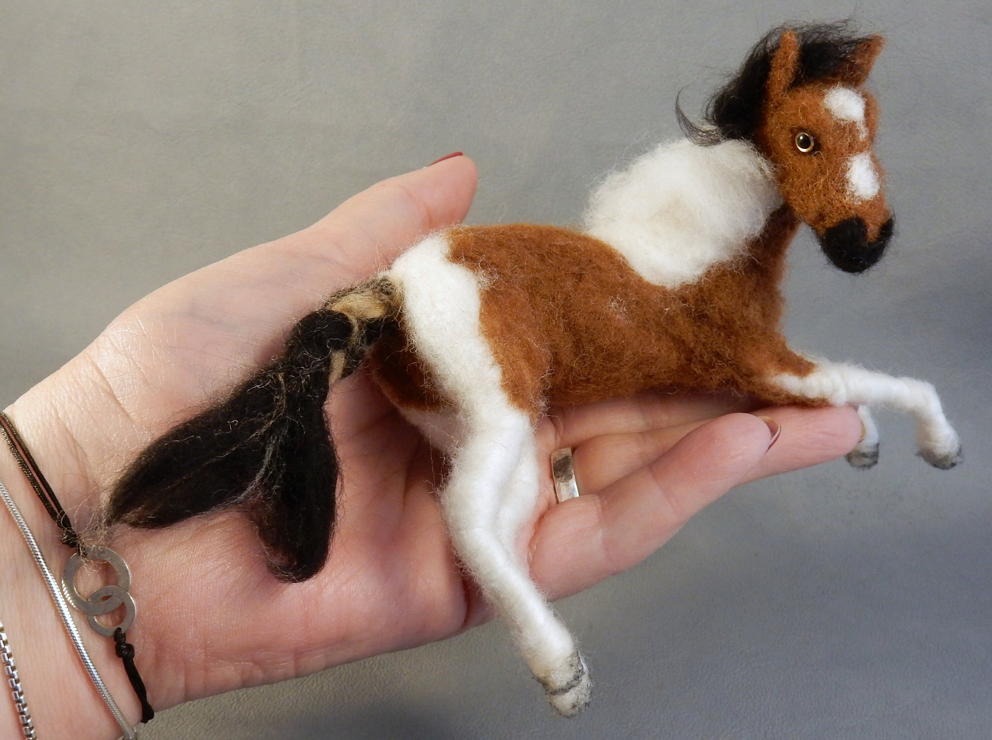 Custom felted foal replica