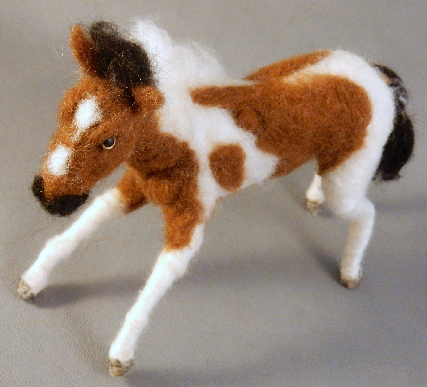 Custom felted foal replica