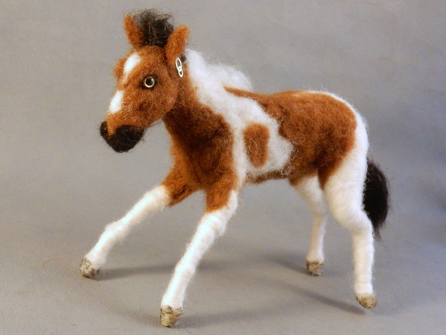 Custom felted foal replica