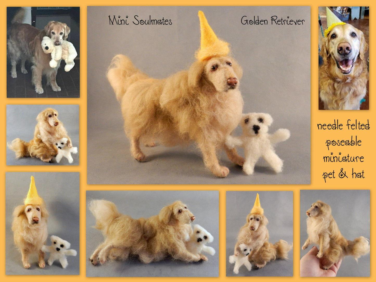 Custom dog replica flexible Golden Retriever miniature