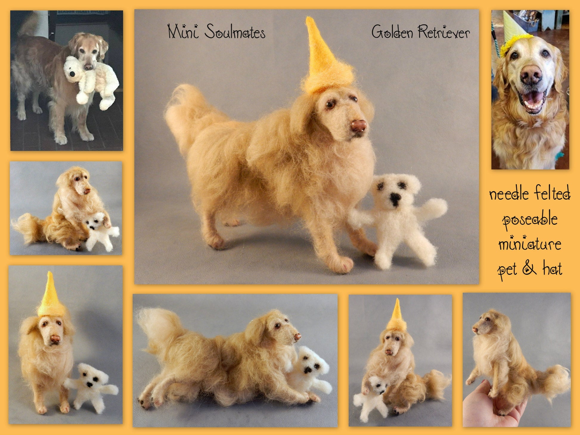 Custom dog replica flexible Golden Retriever miniature