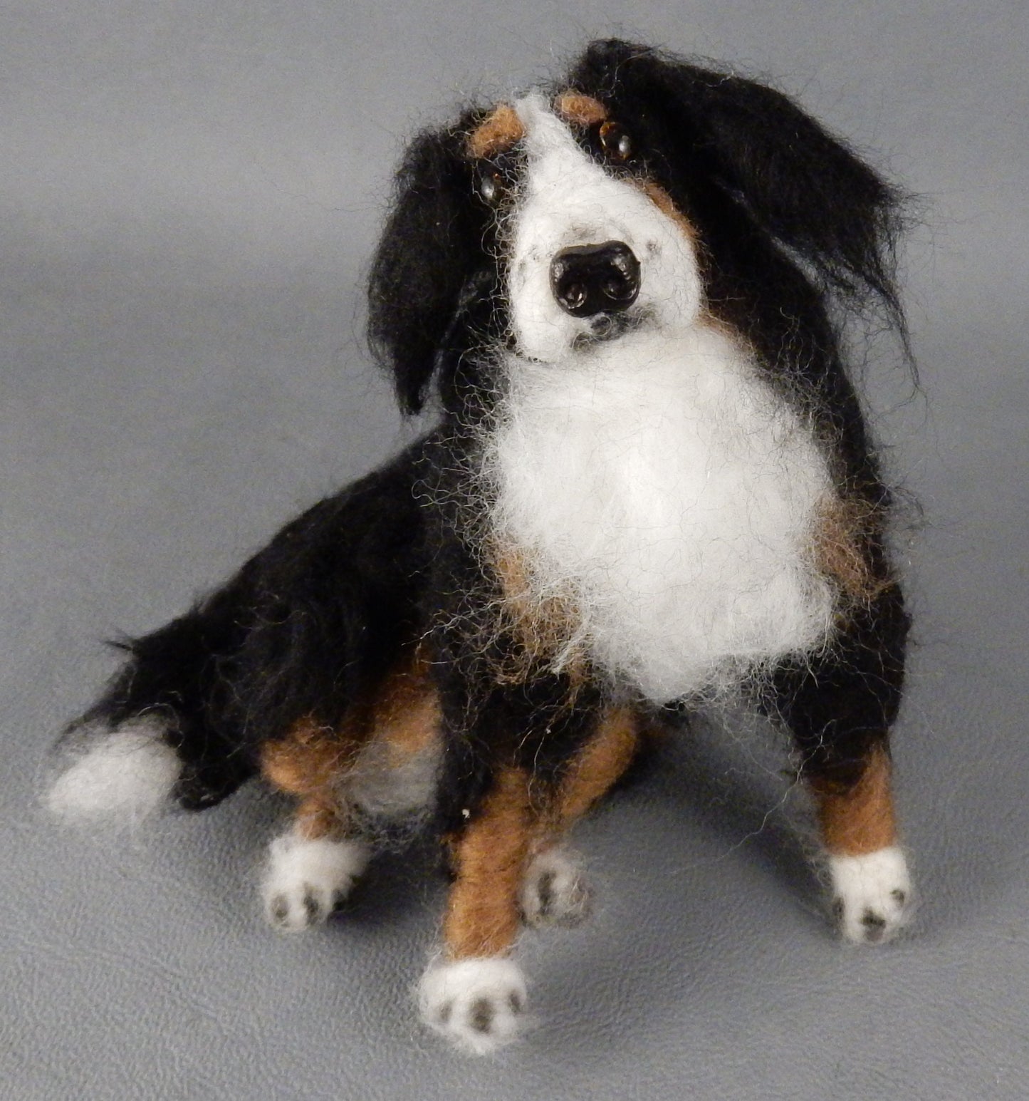 Bernese Mountain Dog custom-felted dog replica