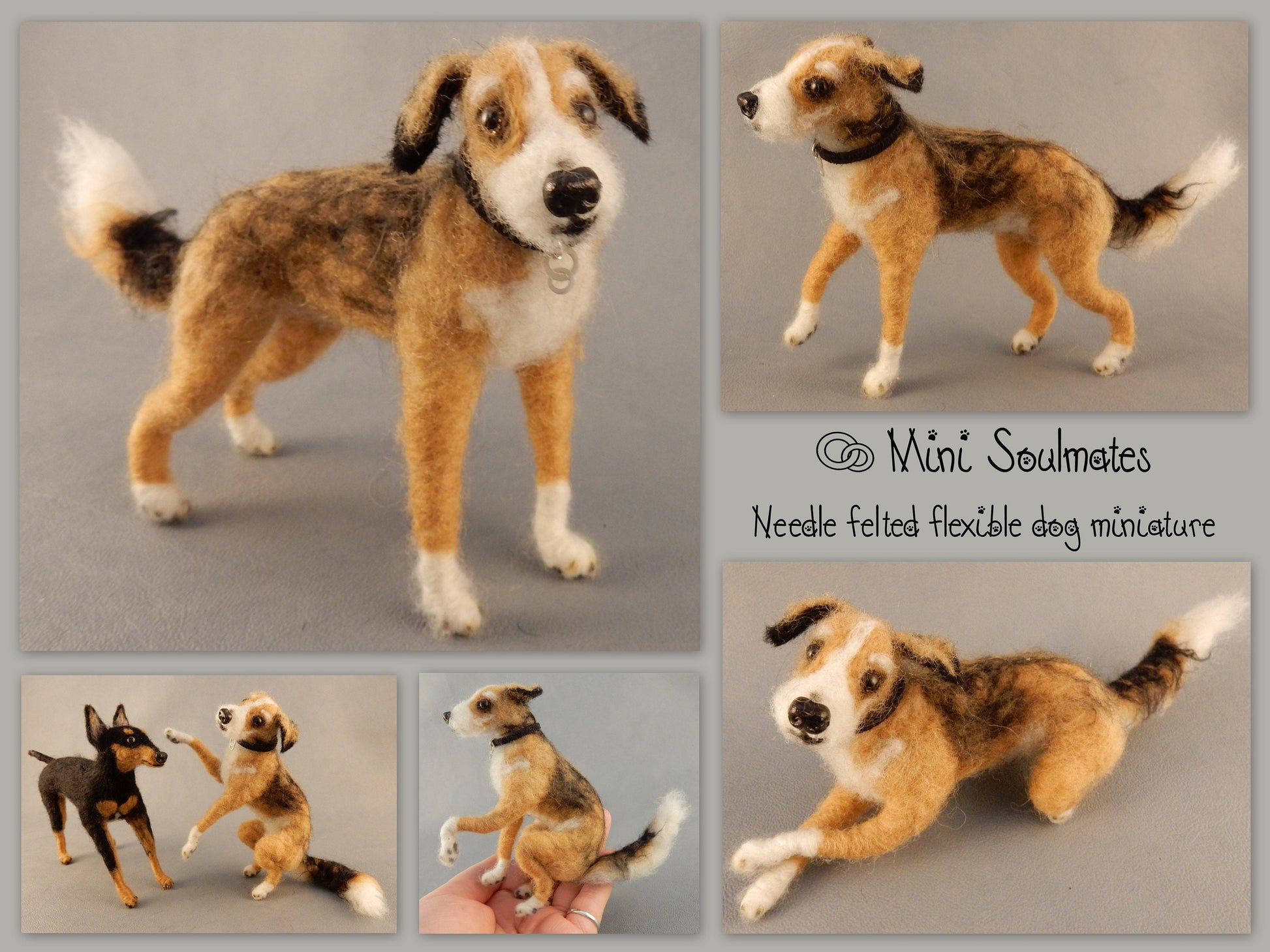 needle-felted dog miniature