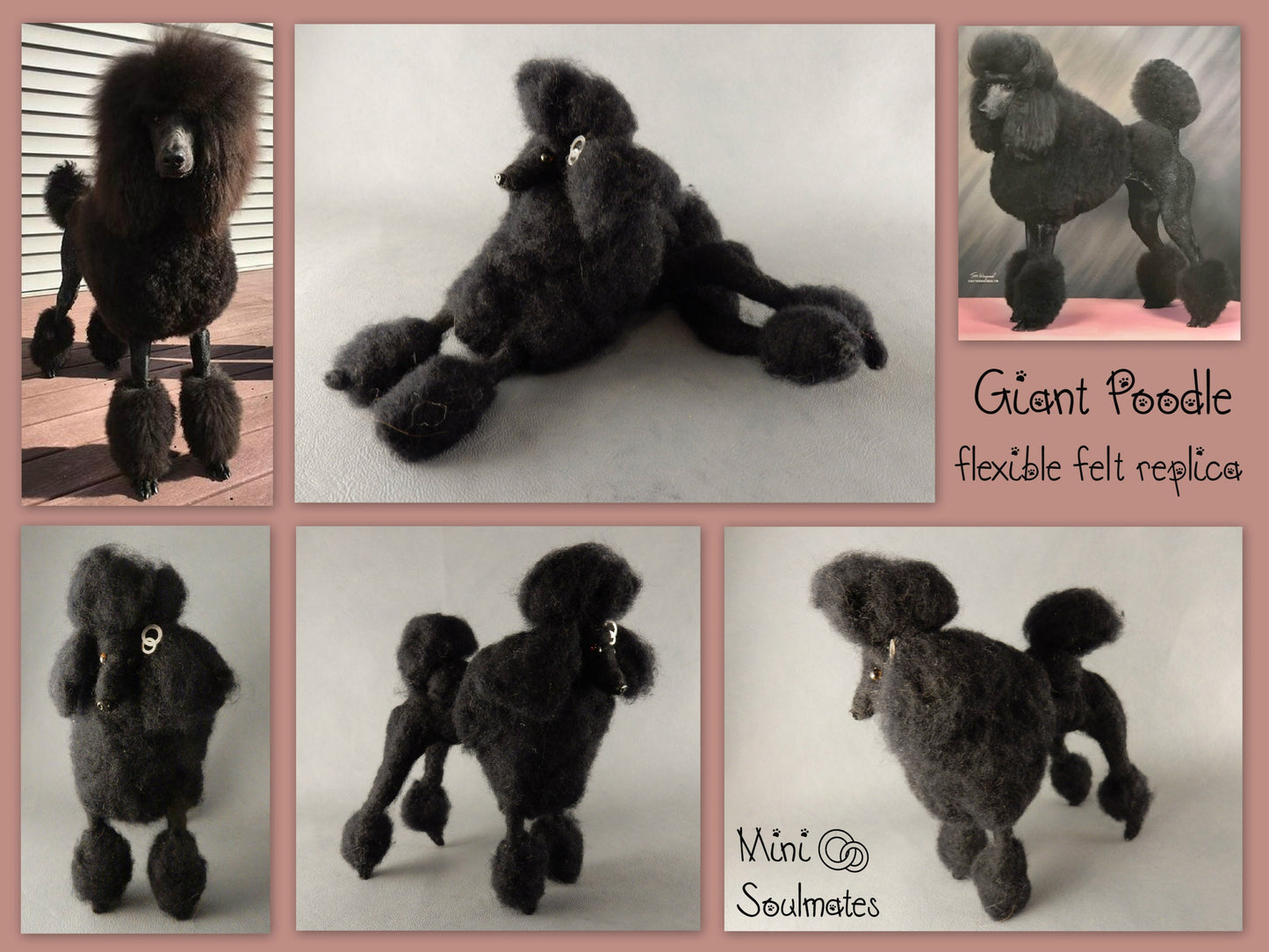 black Poodle needle-felted dog miniature