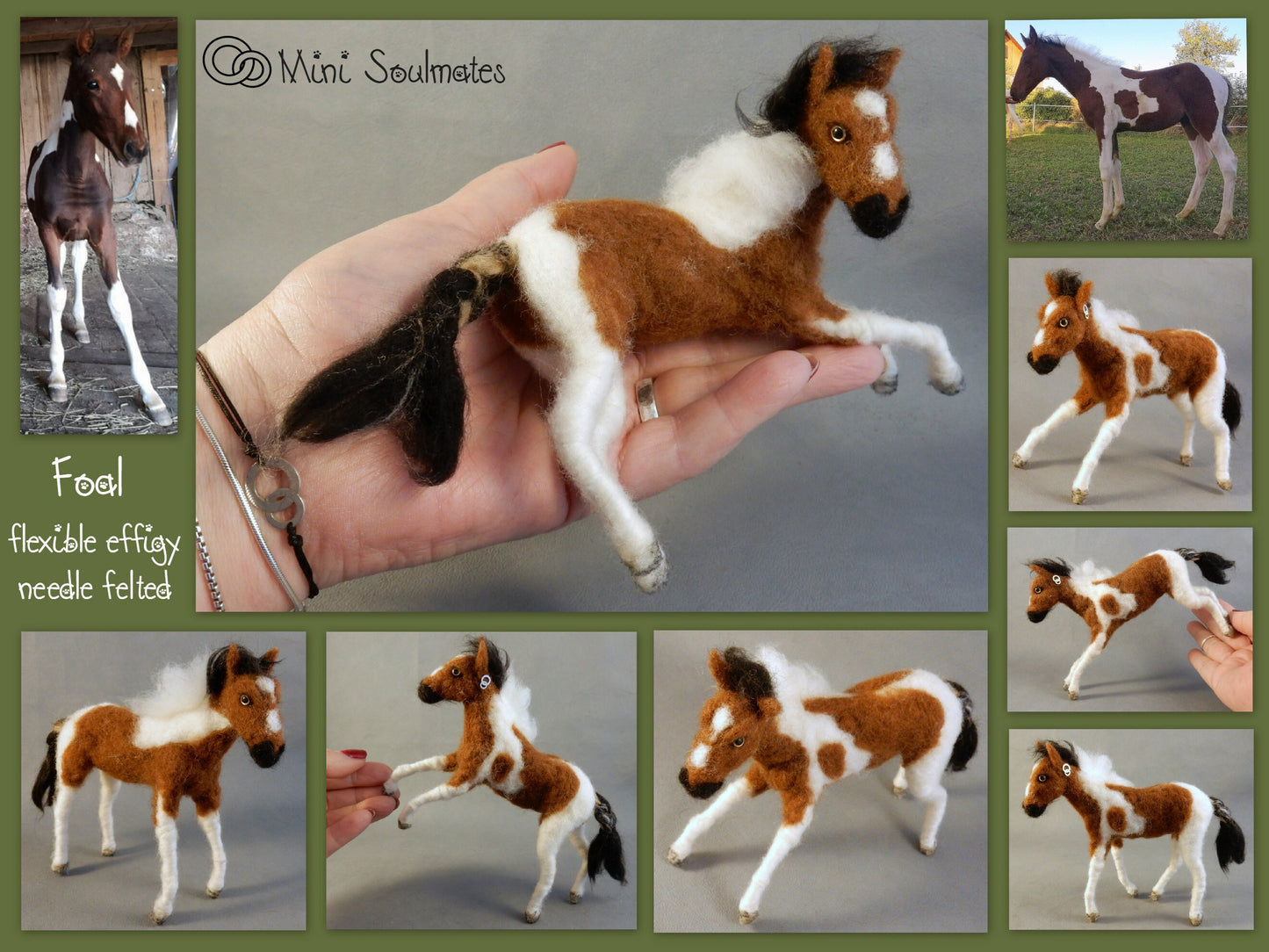 Custom felted foal replica