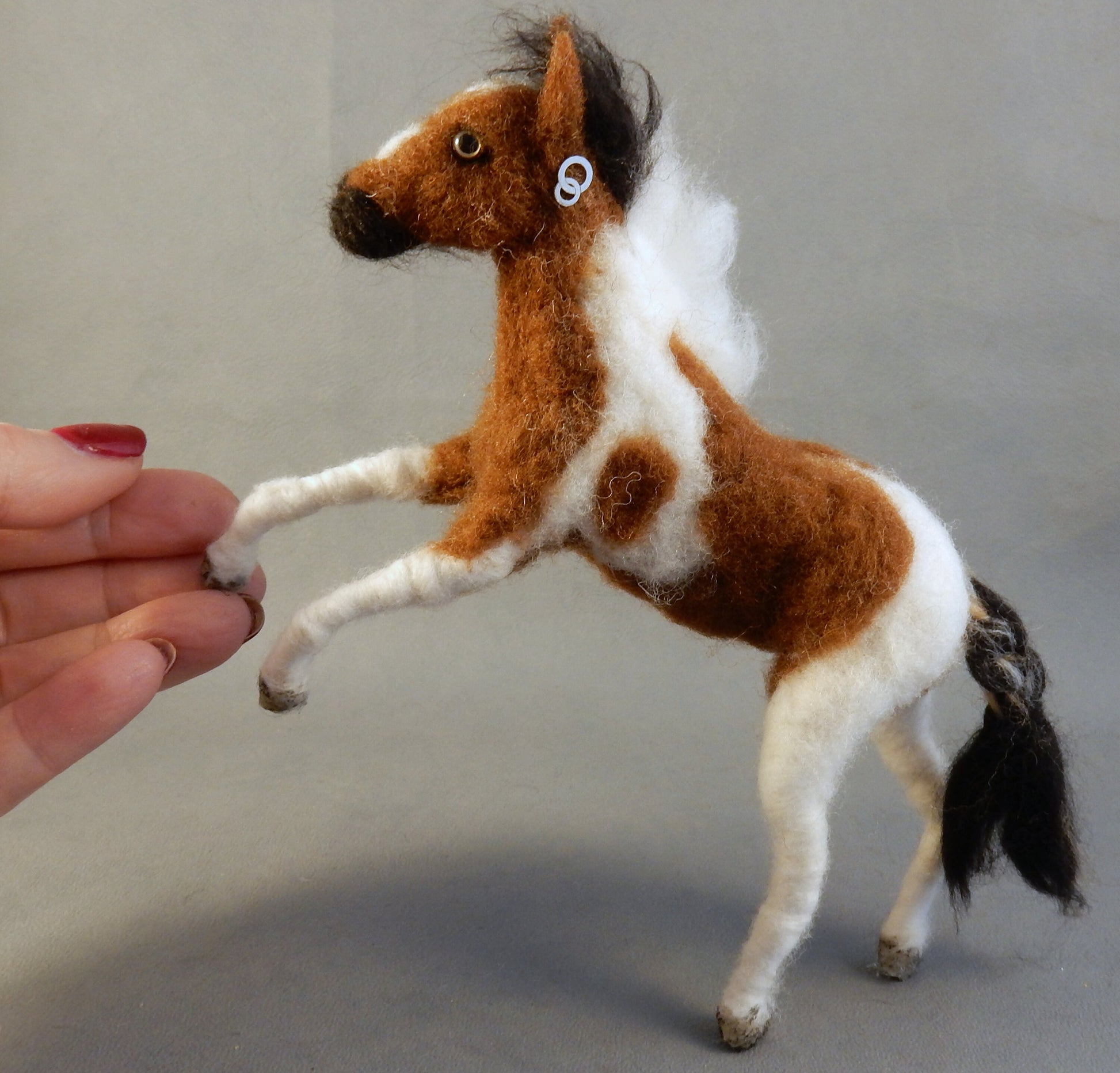 Custom felted foal replica