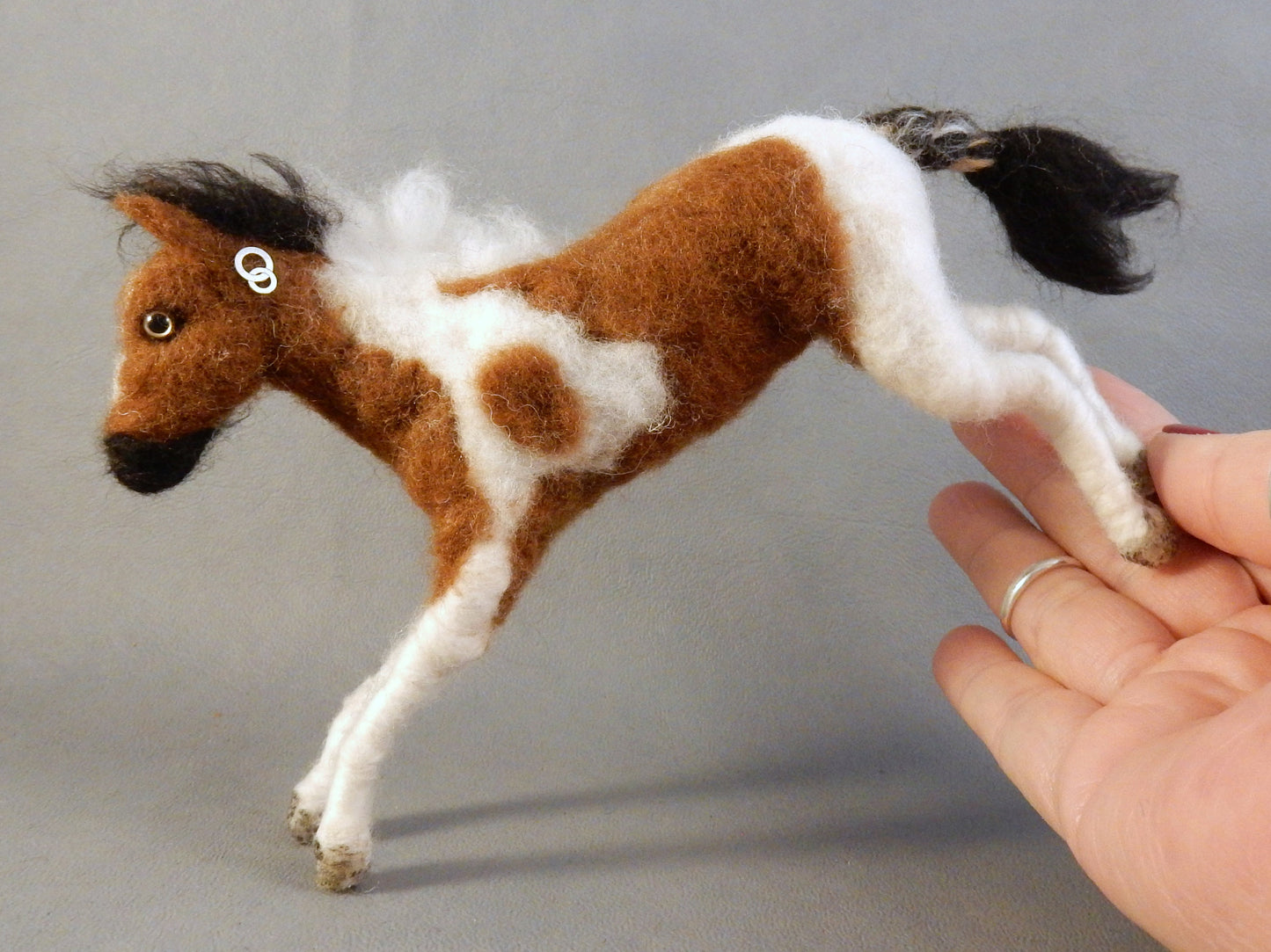 Custom felted foal replica