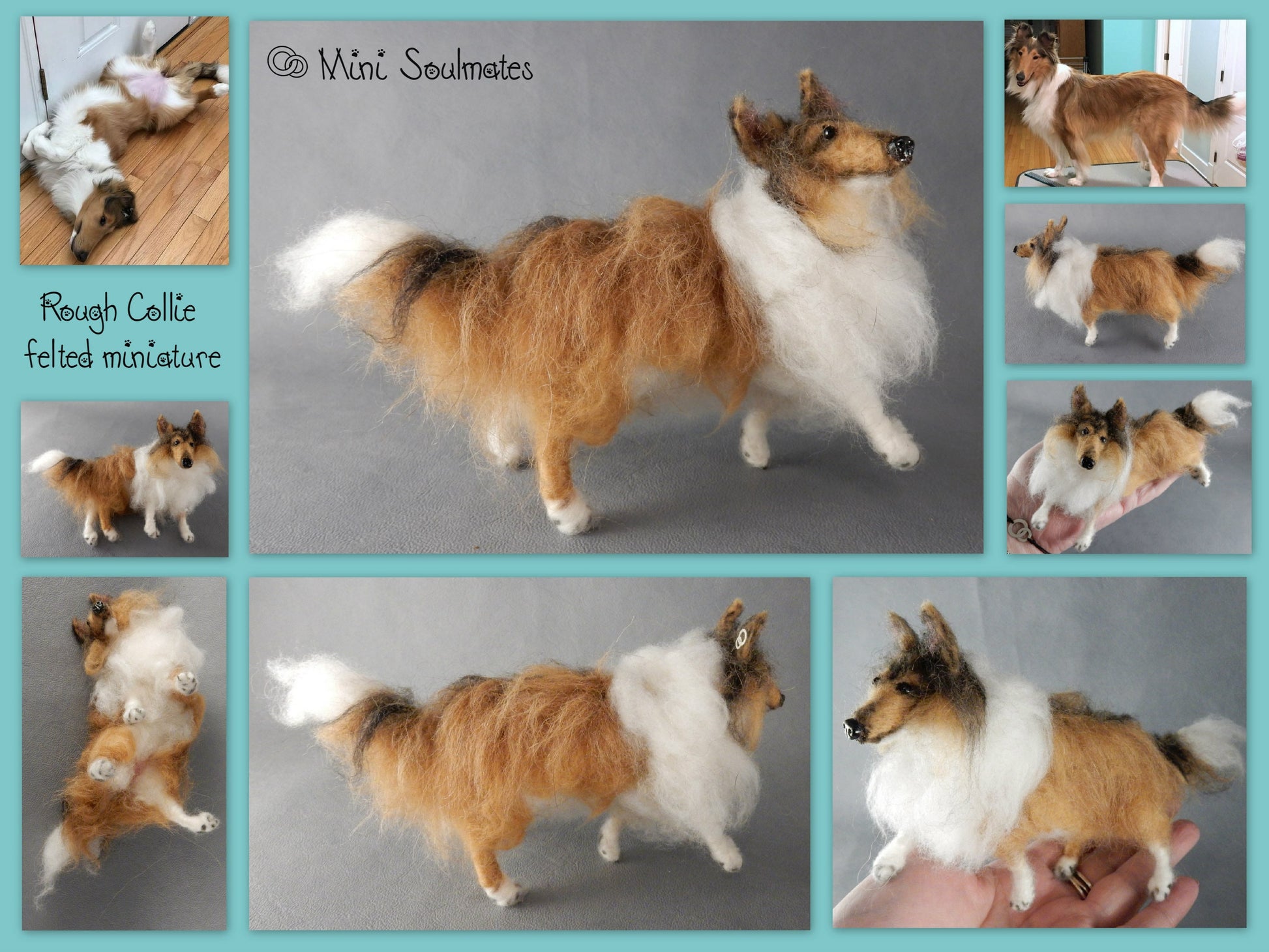 Sheltie needle-felted dog miniature Rough Collie dog replica