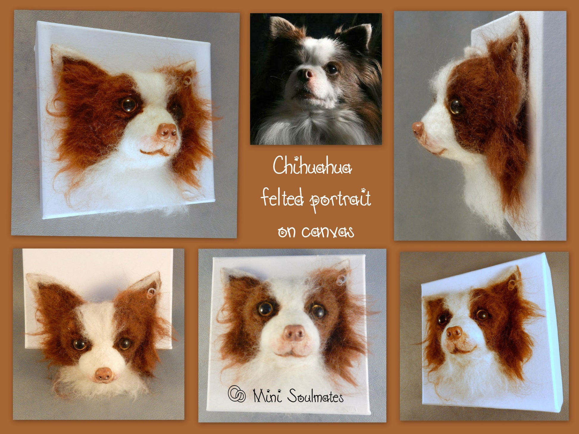  needle felted dog portrait 3d dog art portrait