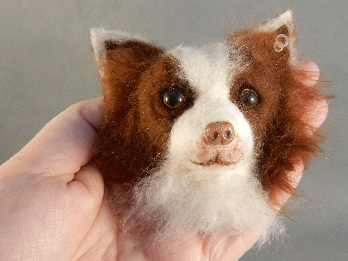 Aussie pin needle felted brooch