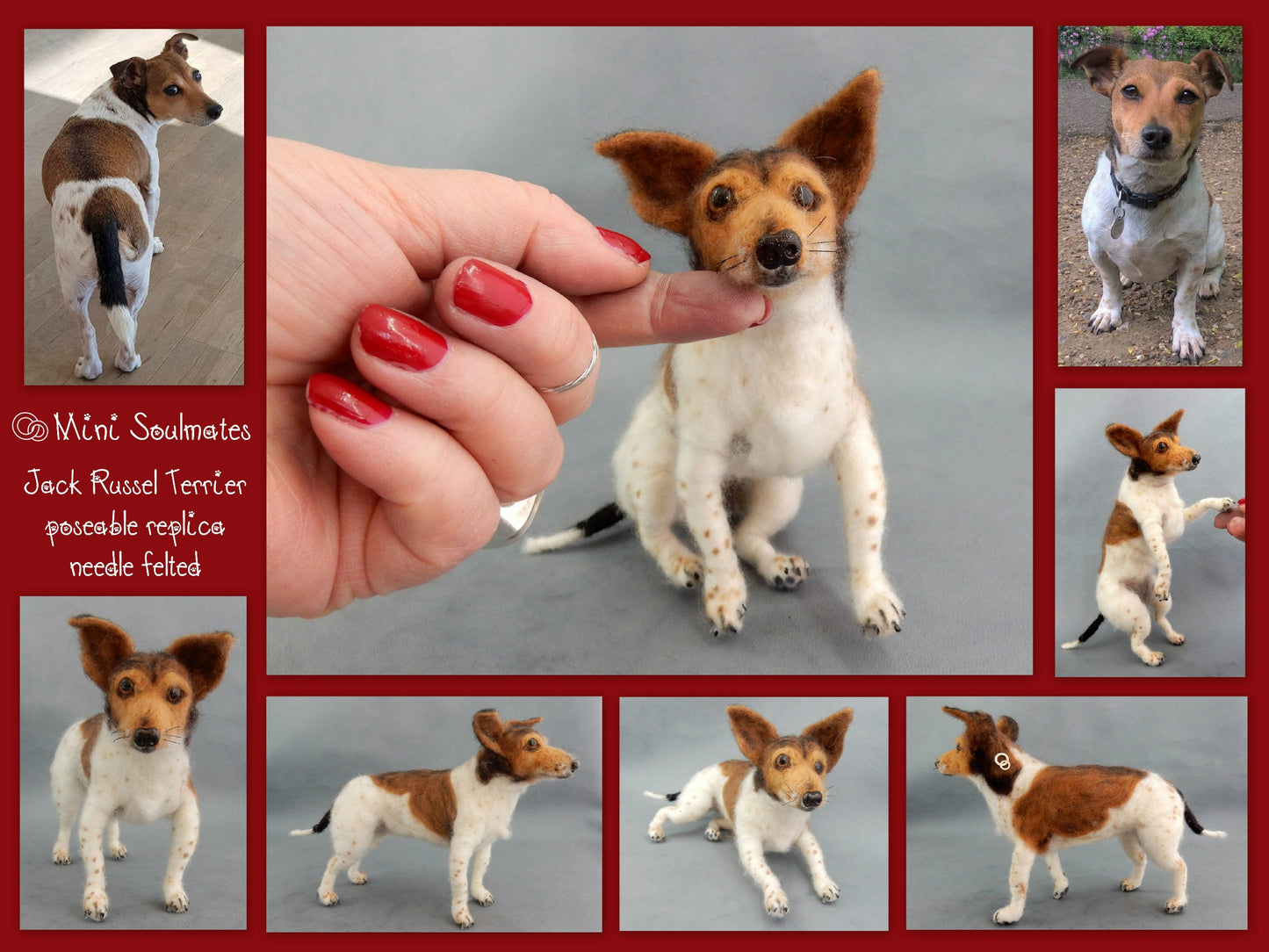 Jack Russell Terrier needle felted dog replica