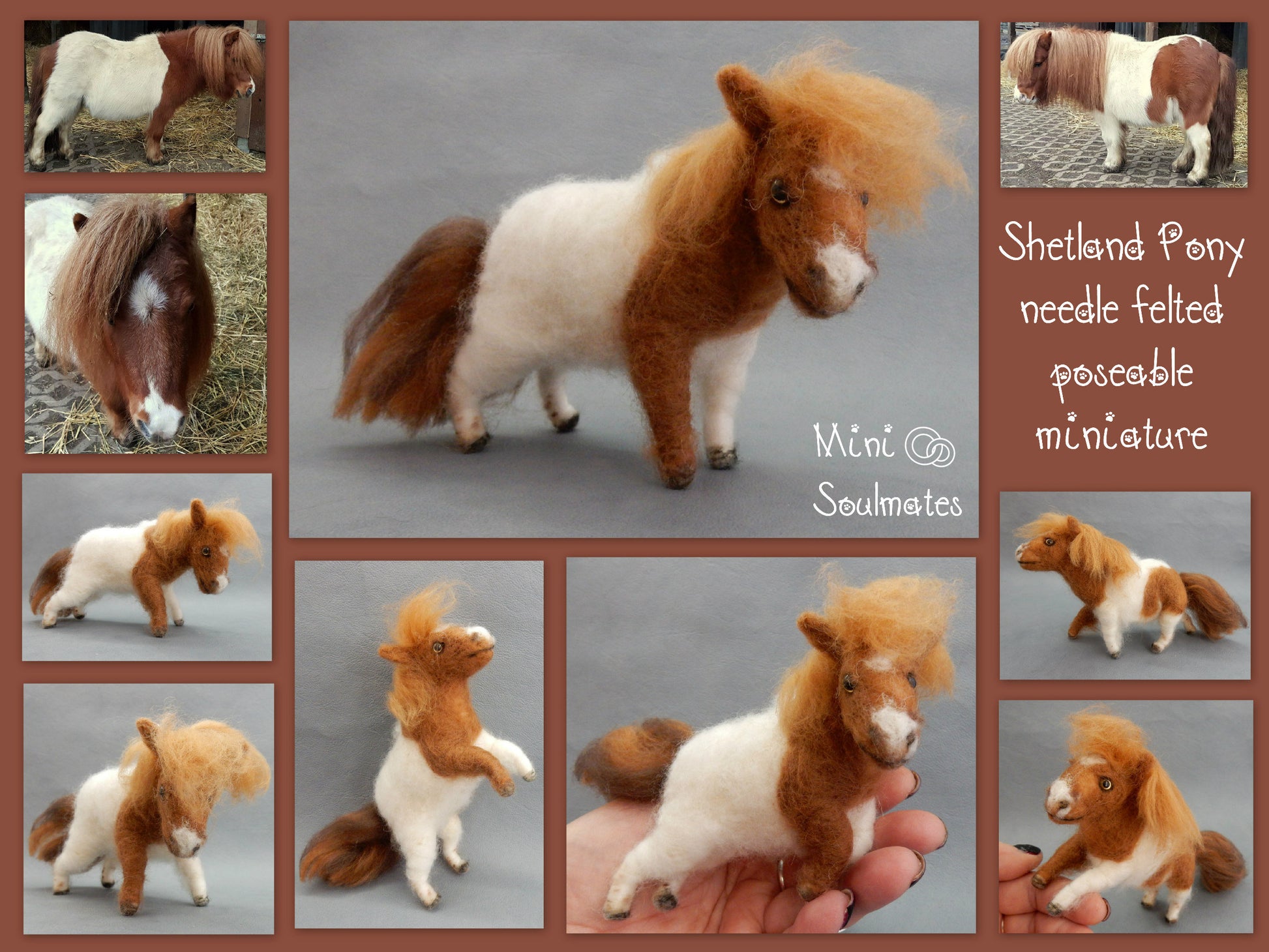 Shetland pony miniature custom felted pony replica