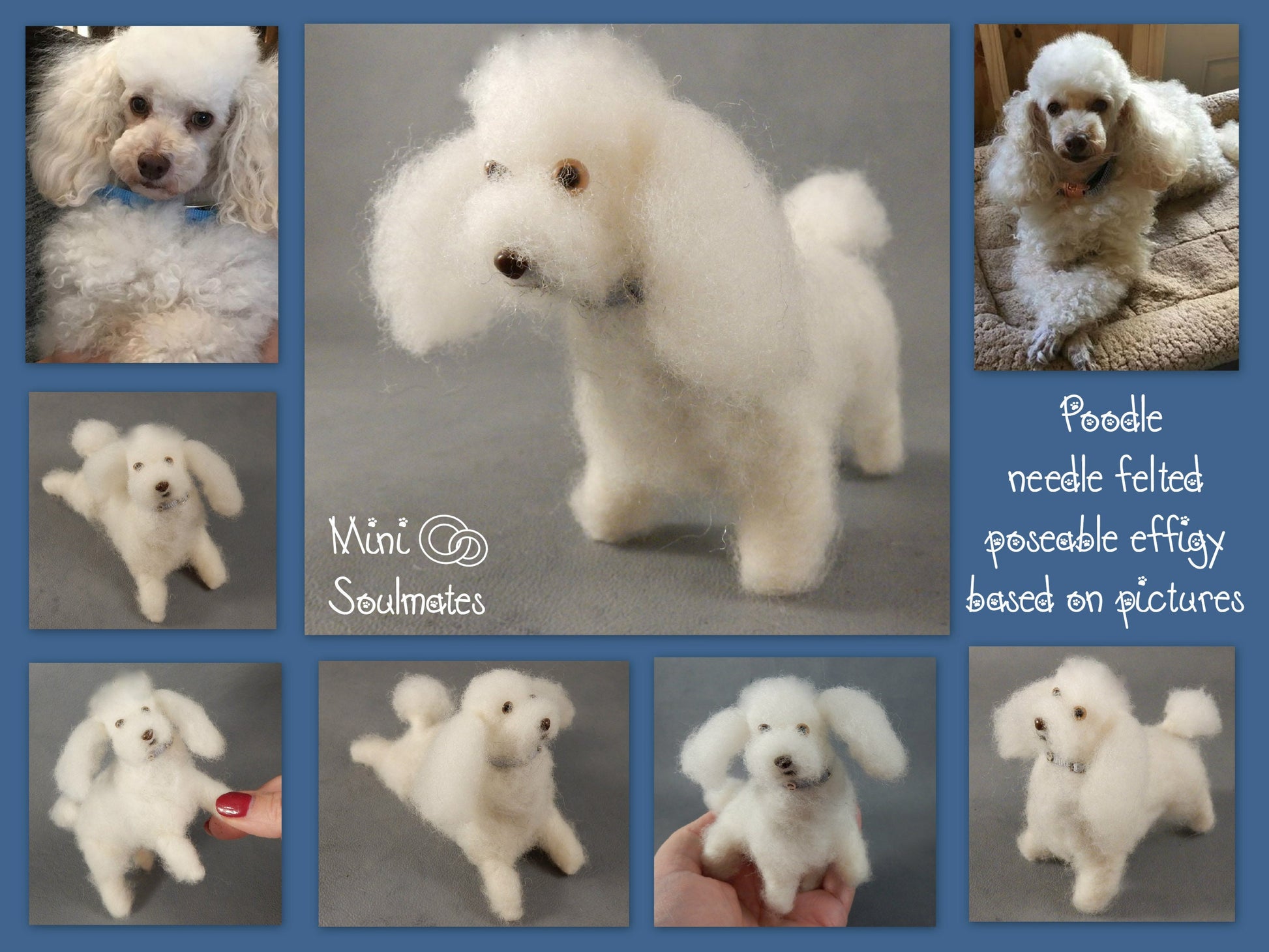 White Poodle mom gift idea custom dog double