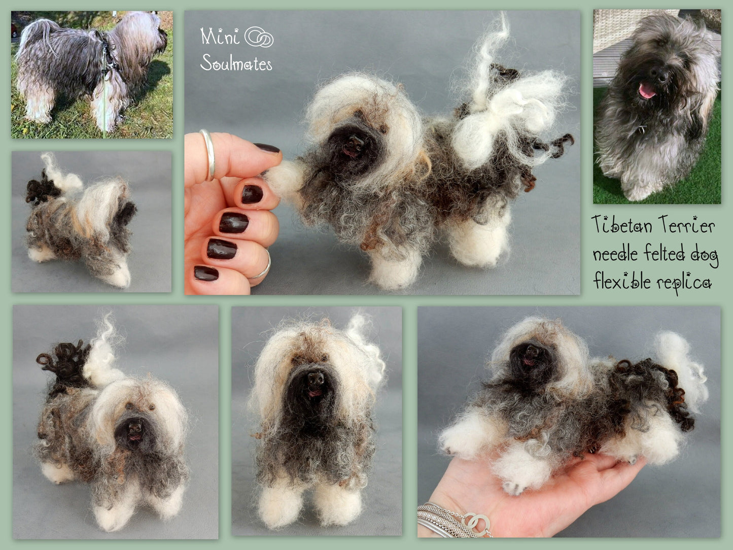 Lhasa Apso needle-felted dog Tibetan Terrier dog felt miniature