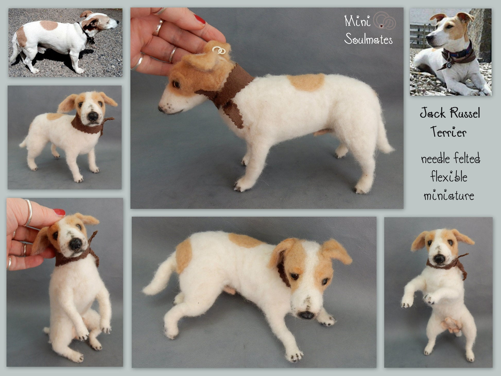 Jack Russell Terrier needle felted dog replica