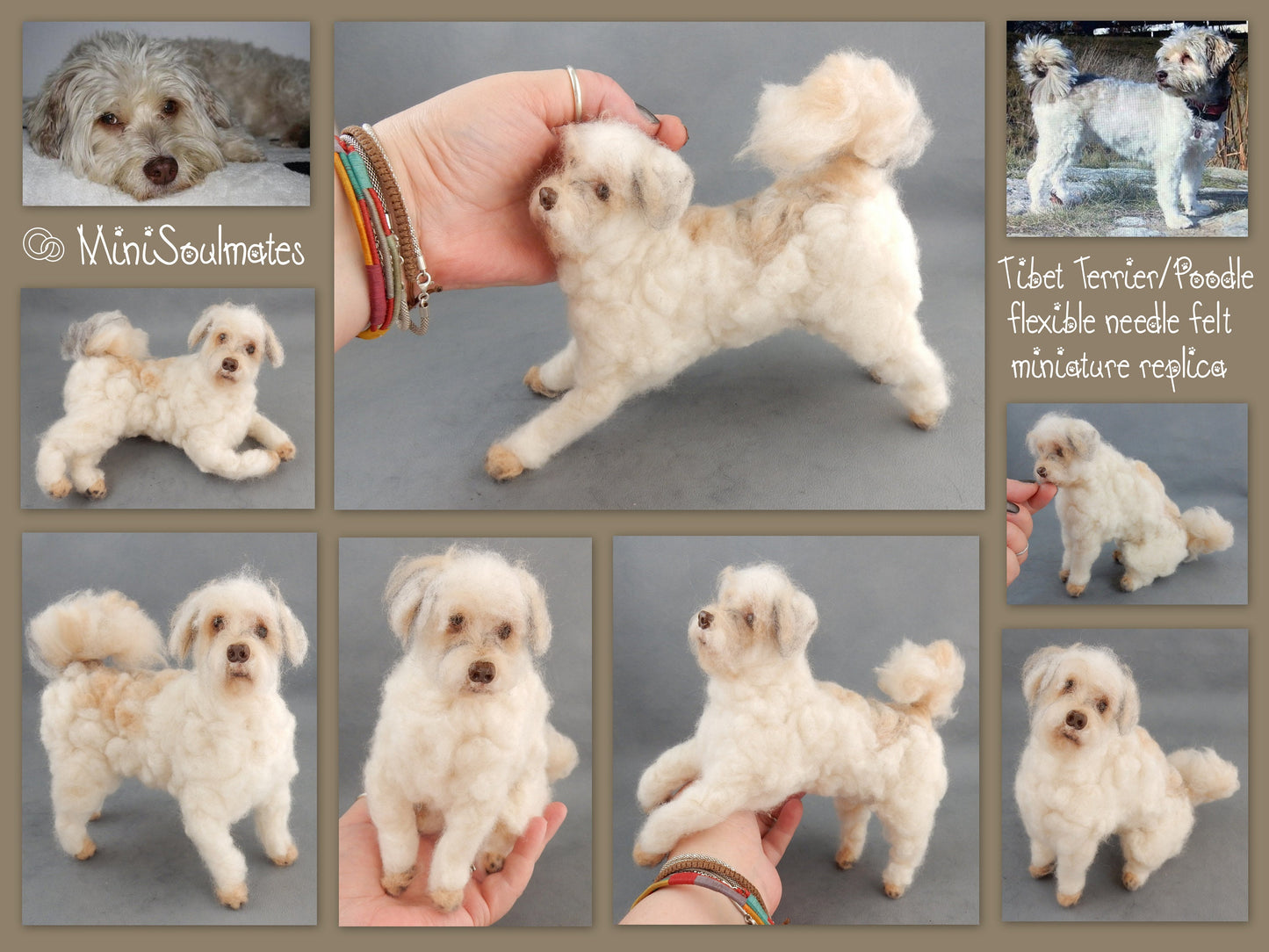 Lhasa Apso needle-felted dog Tibetan Terrier dog felt miniature