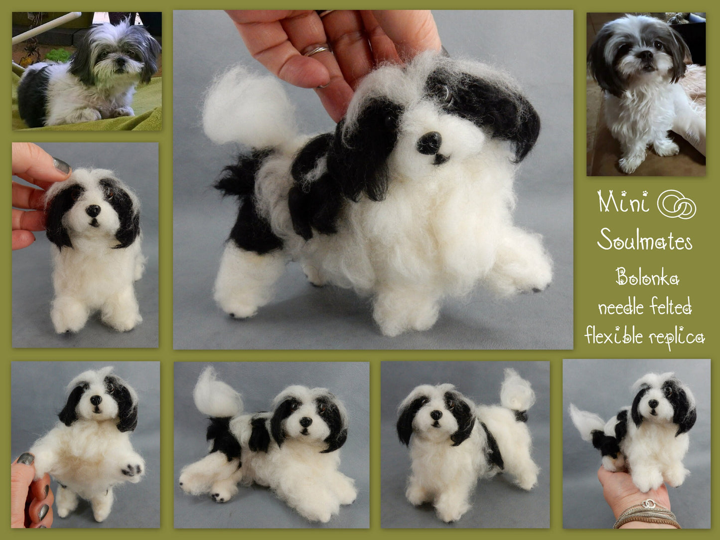 Bolonka needle-felted dog miniature