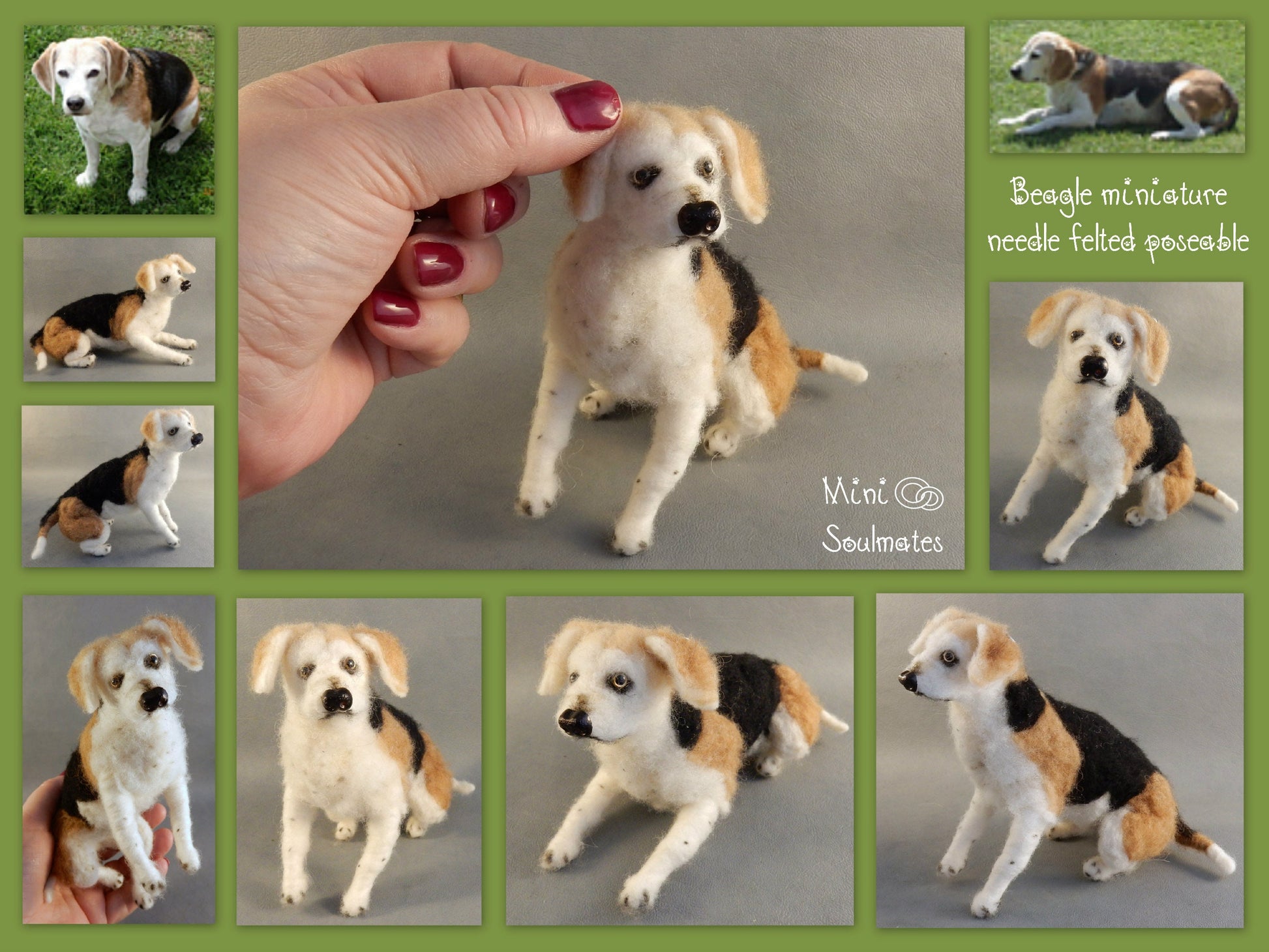 Beagle custom-felted dog custom dog miniature