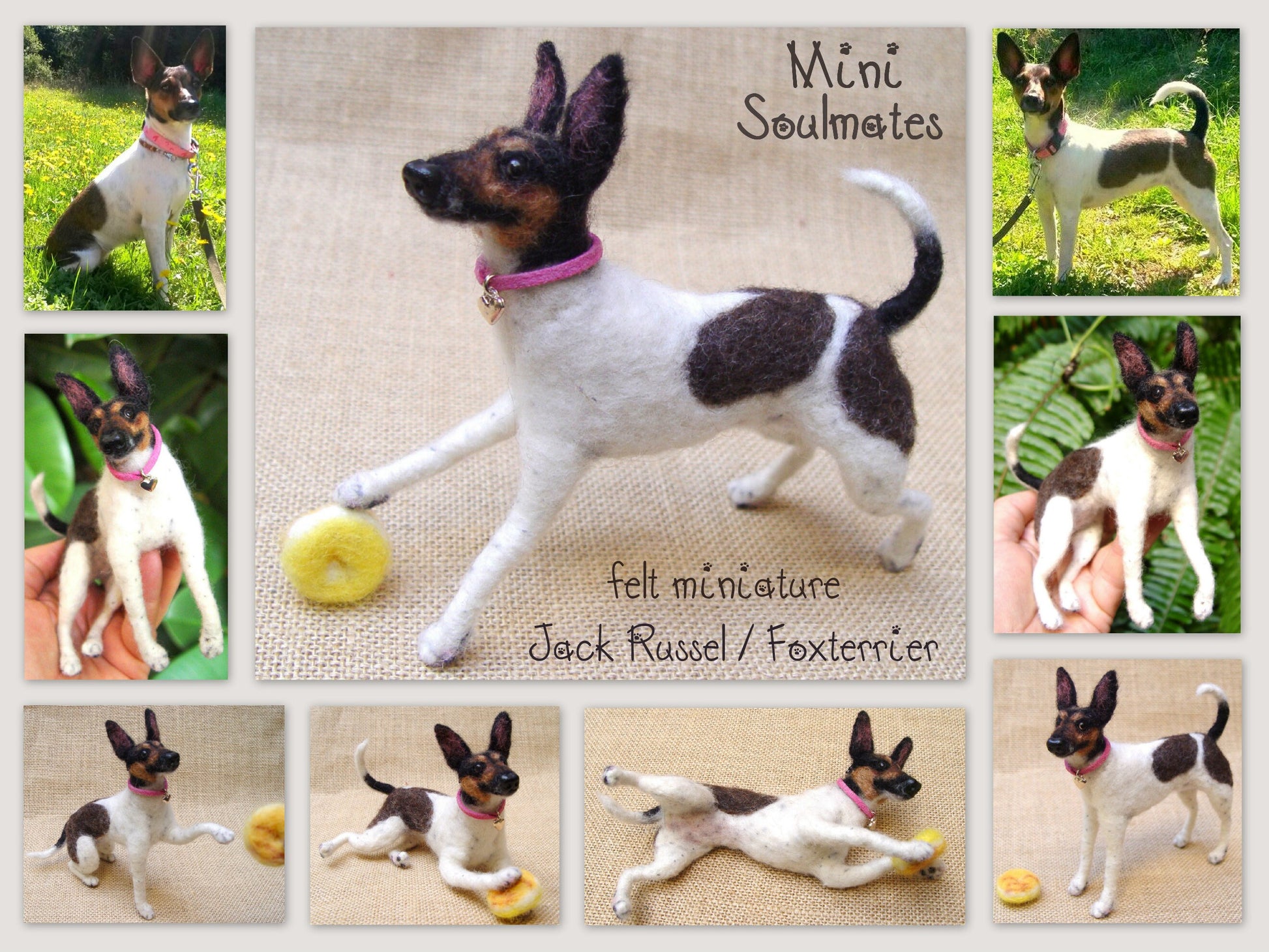 Fox Terrier replica needle felted dog replica dog loss dog memorial ke