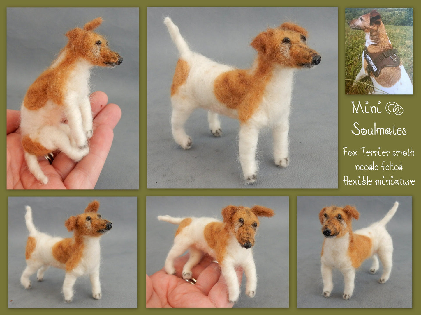 Fox Terrier replica needle felted dog replica dog loss dog memorial ke