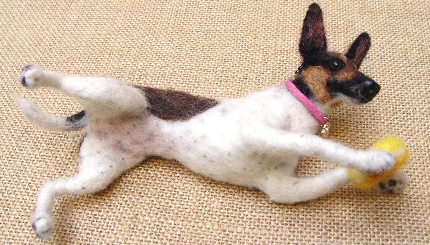 Fox Terrier replica needle felted dog replica dog loss dog memorial ke