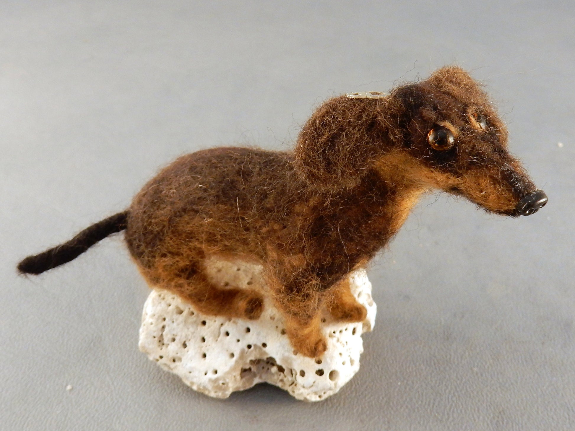 needle-felted dog miniature rabbit Dachshund