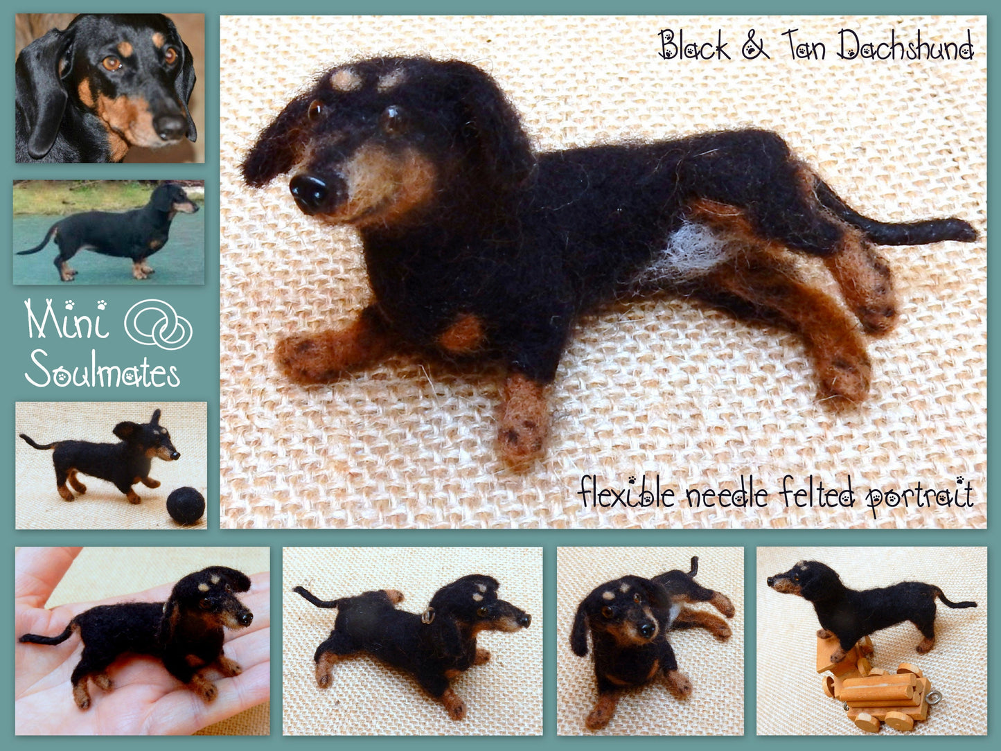 needle-felted dog miniature rabbit Dachshund