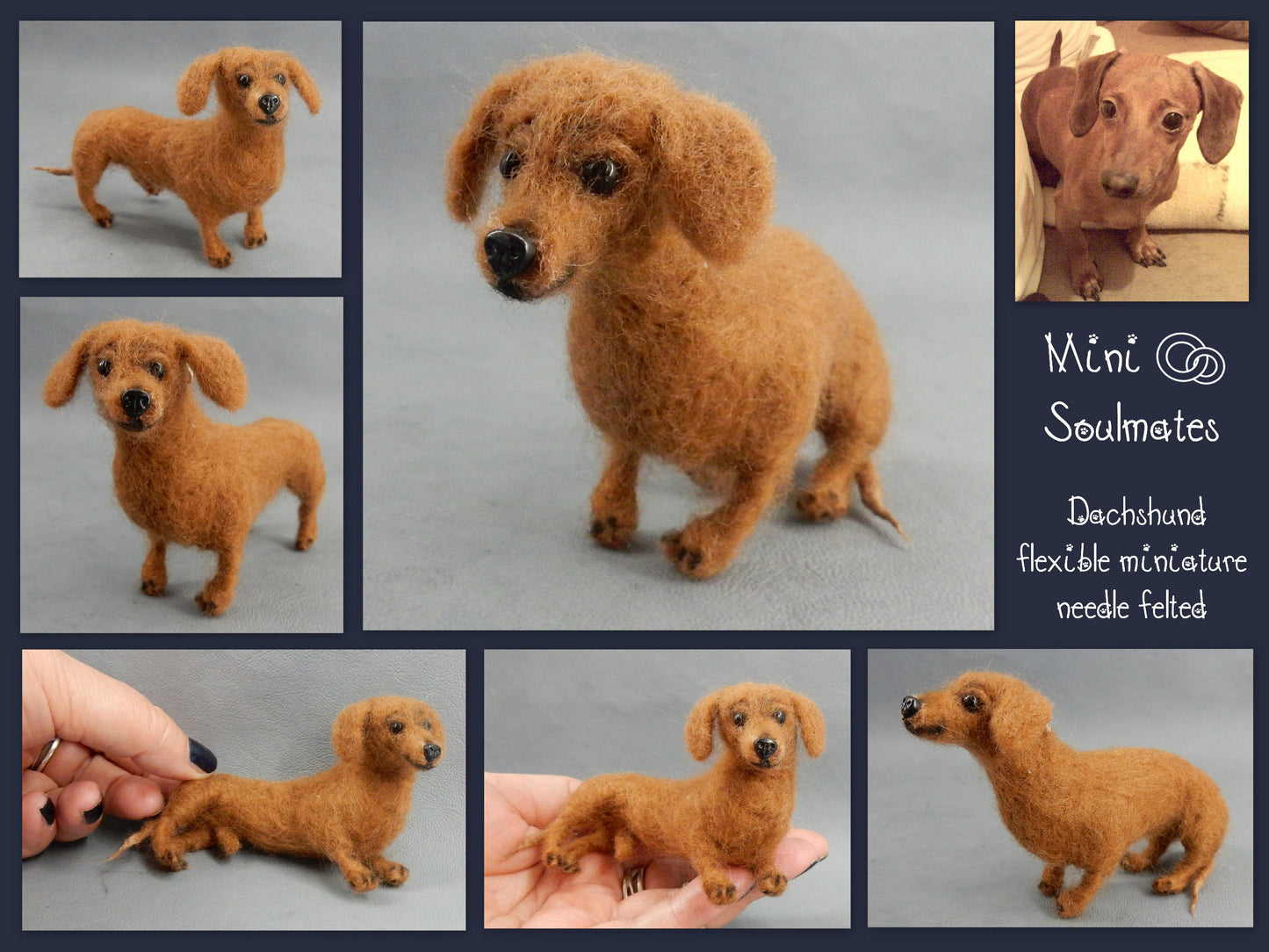 needle-felted dog miniature rabbit Dachshund