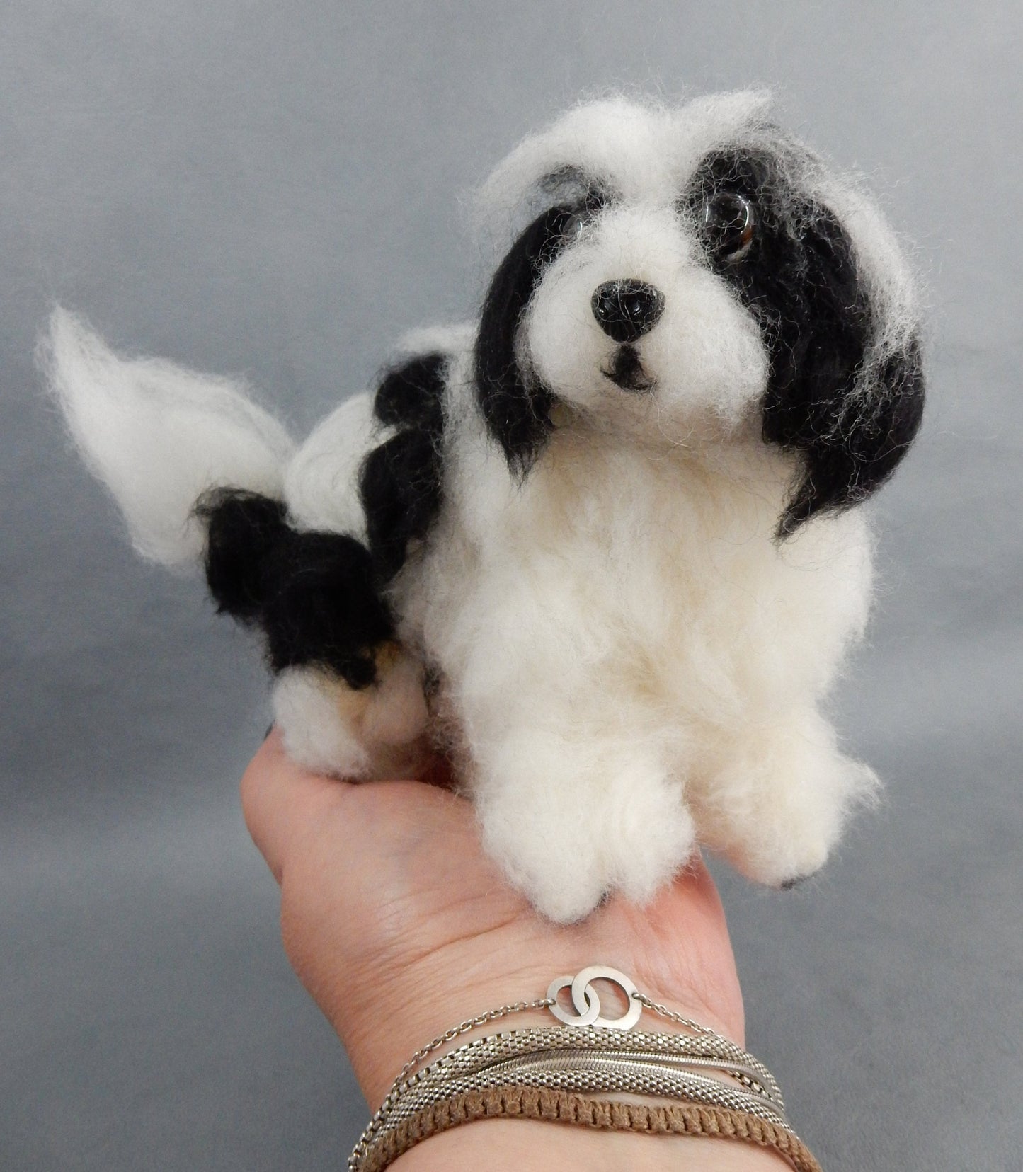 Bolonka needle-felted dog miniature