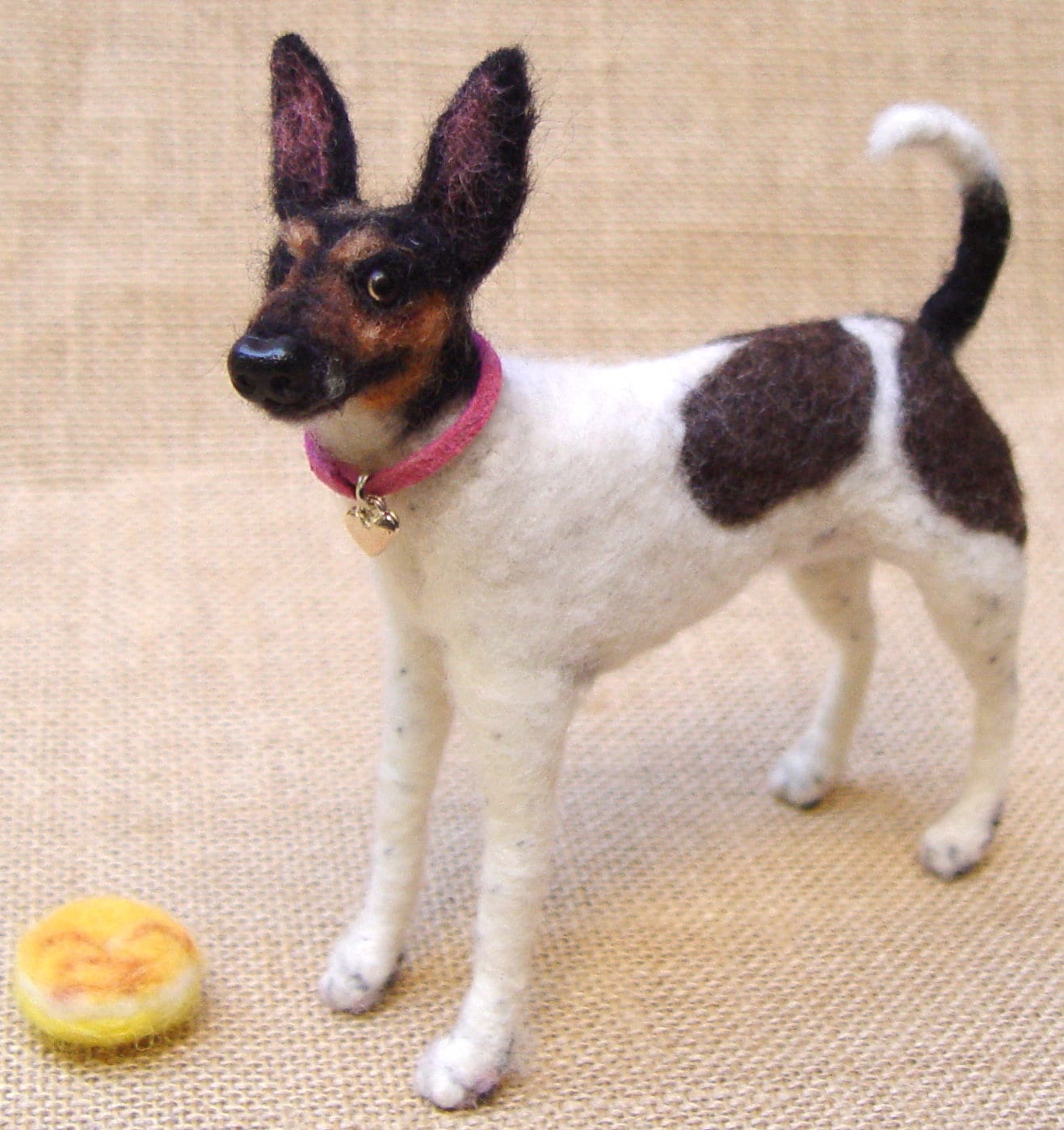 Fox Terrier replica needle felted dog replica dog loss dog memorial ke