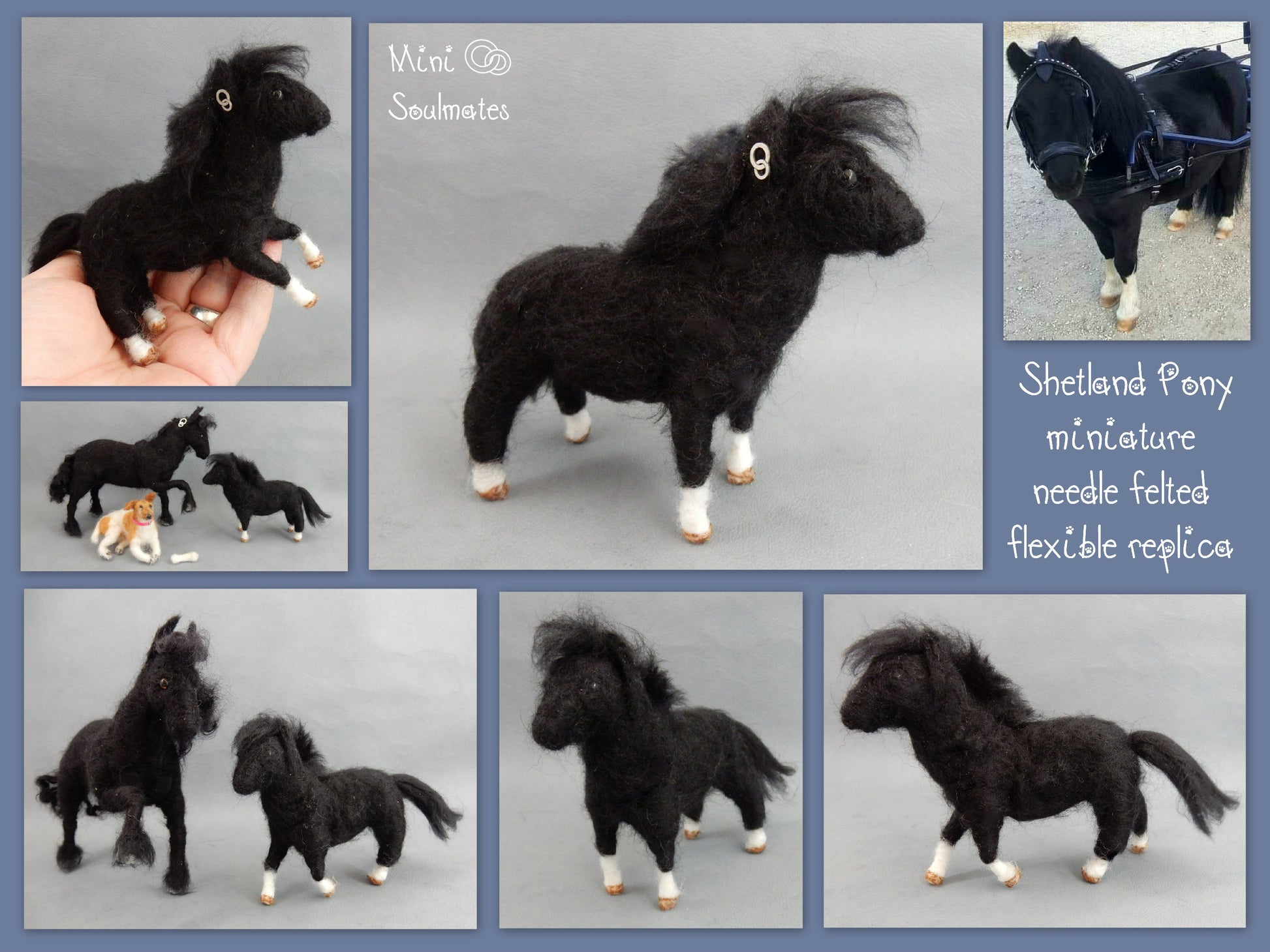 Shetland pony miniature custom felted pony replica