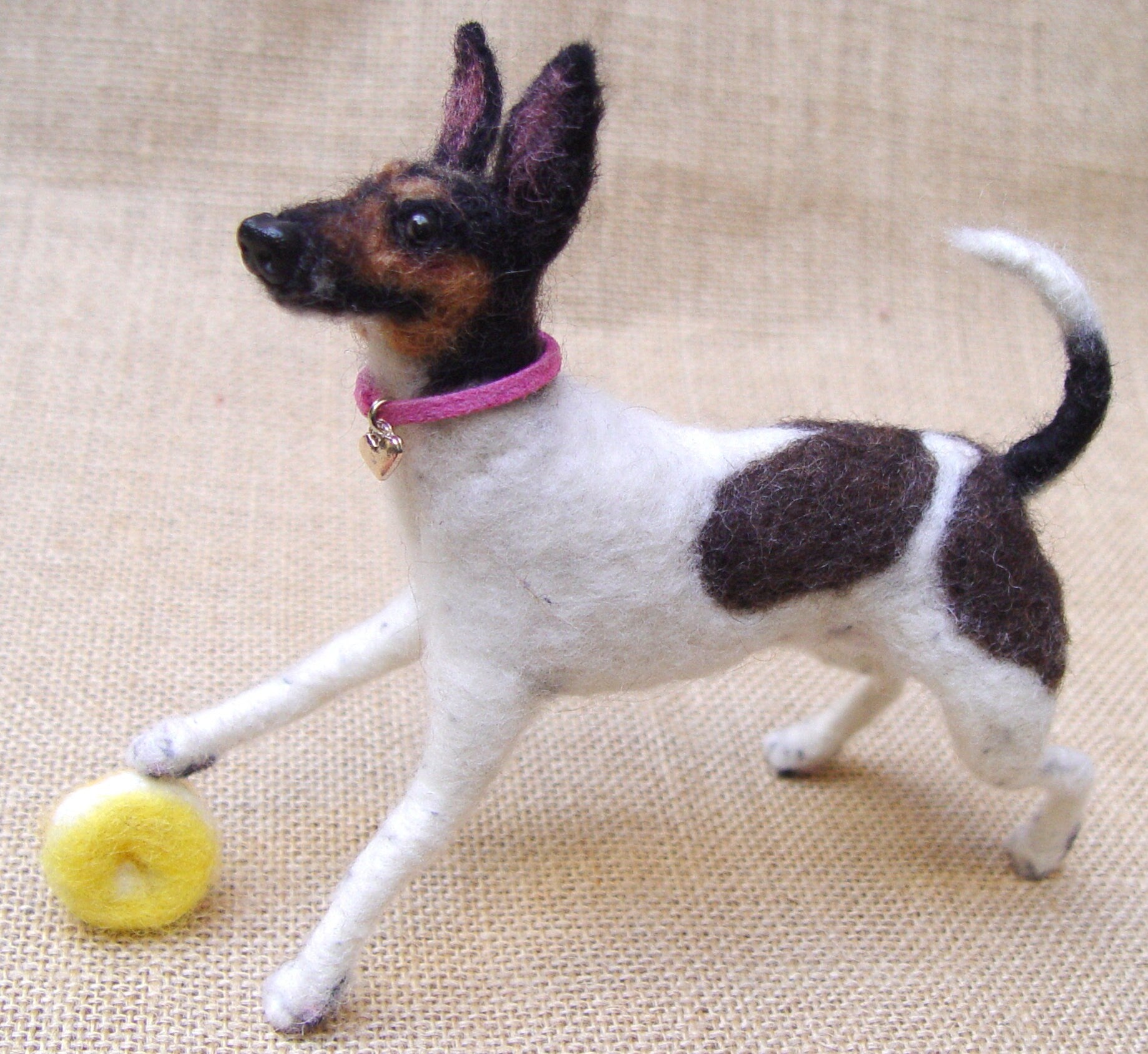 Fox Terrier replica needle felted dog replica dog loss dog memorial ke