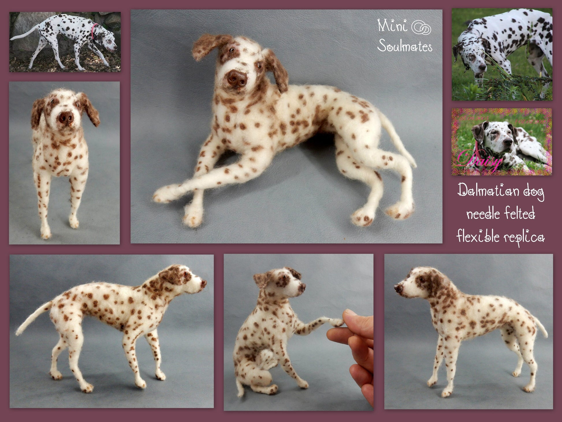 Dalmatian dog needle-felted dog miniature