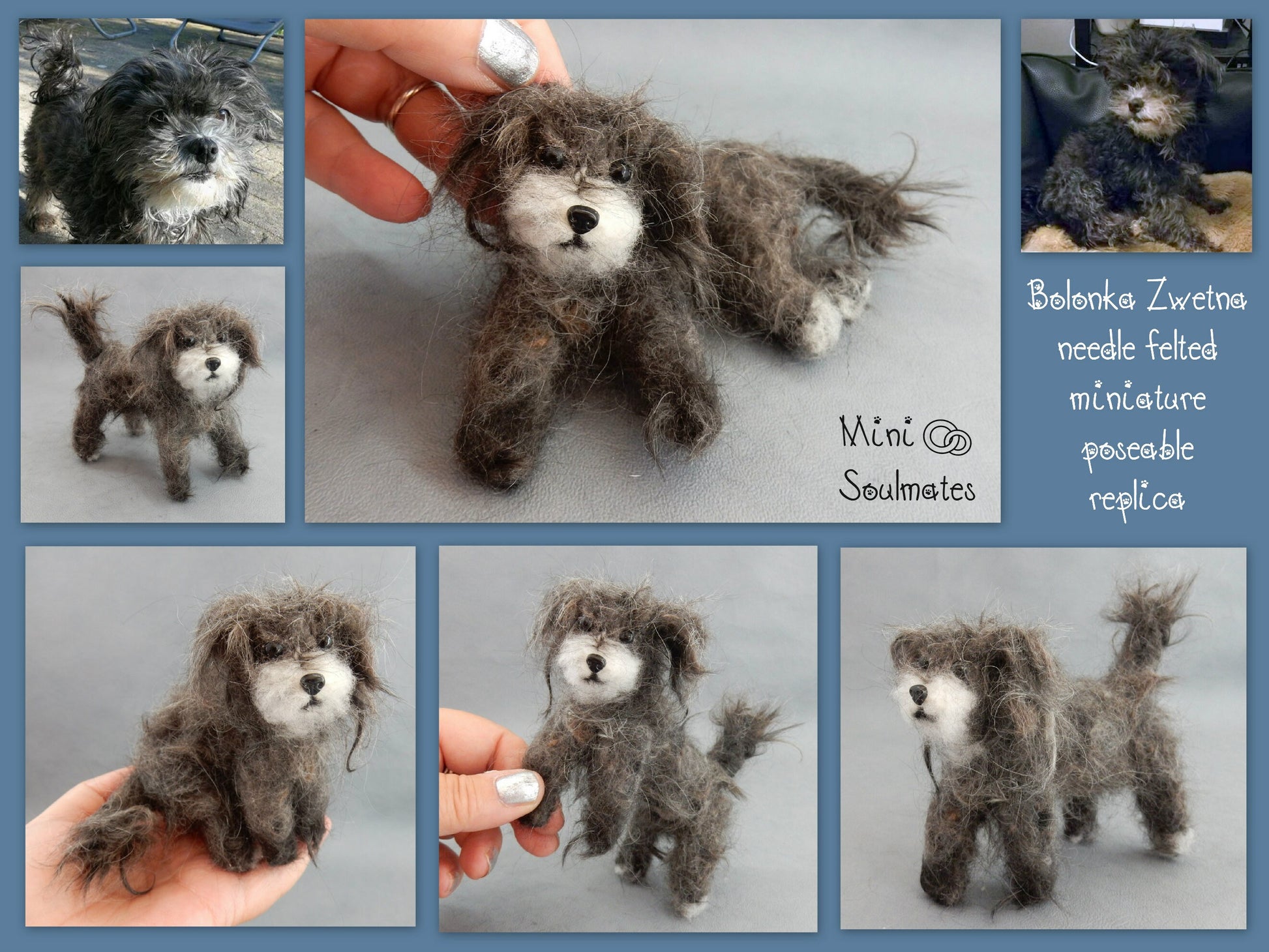 Bolonka needle-felted dog miniature