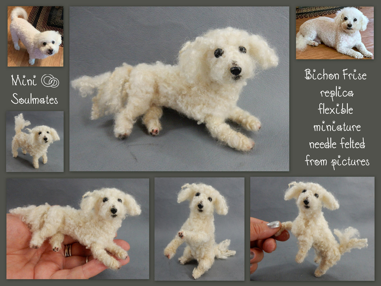 Bichon Frise custom dog effigy dog loss memorial