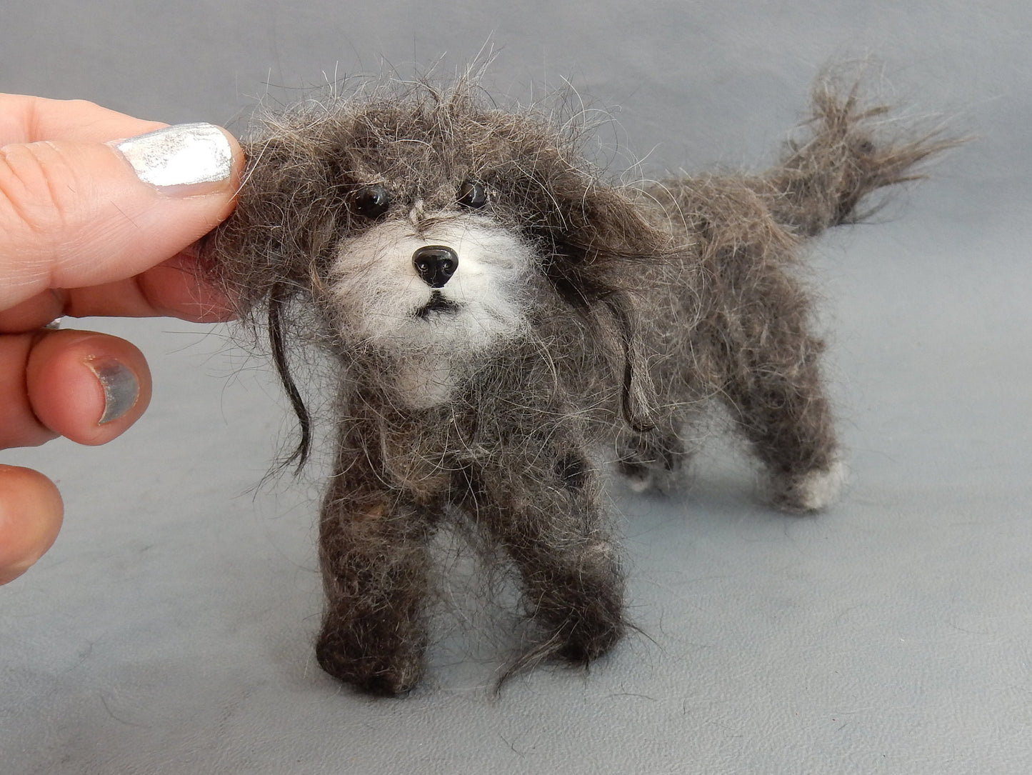 Bolonka needle-felted dog miniature