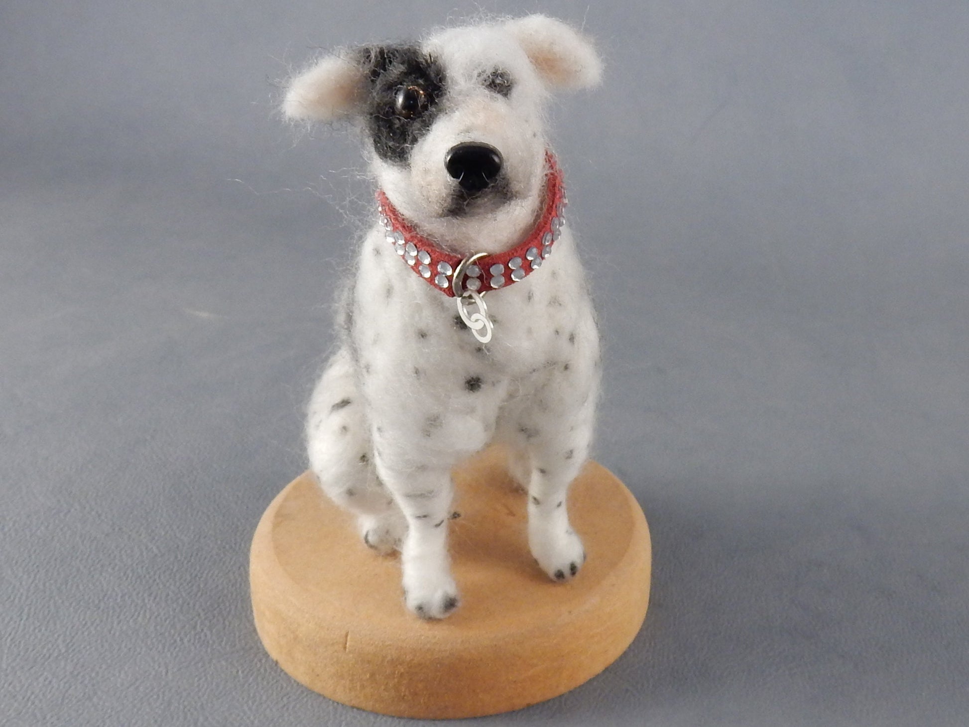 Pitbull needle-felted dog miniature