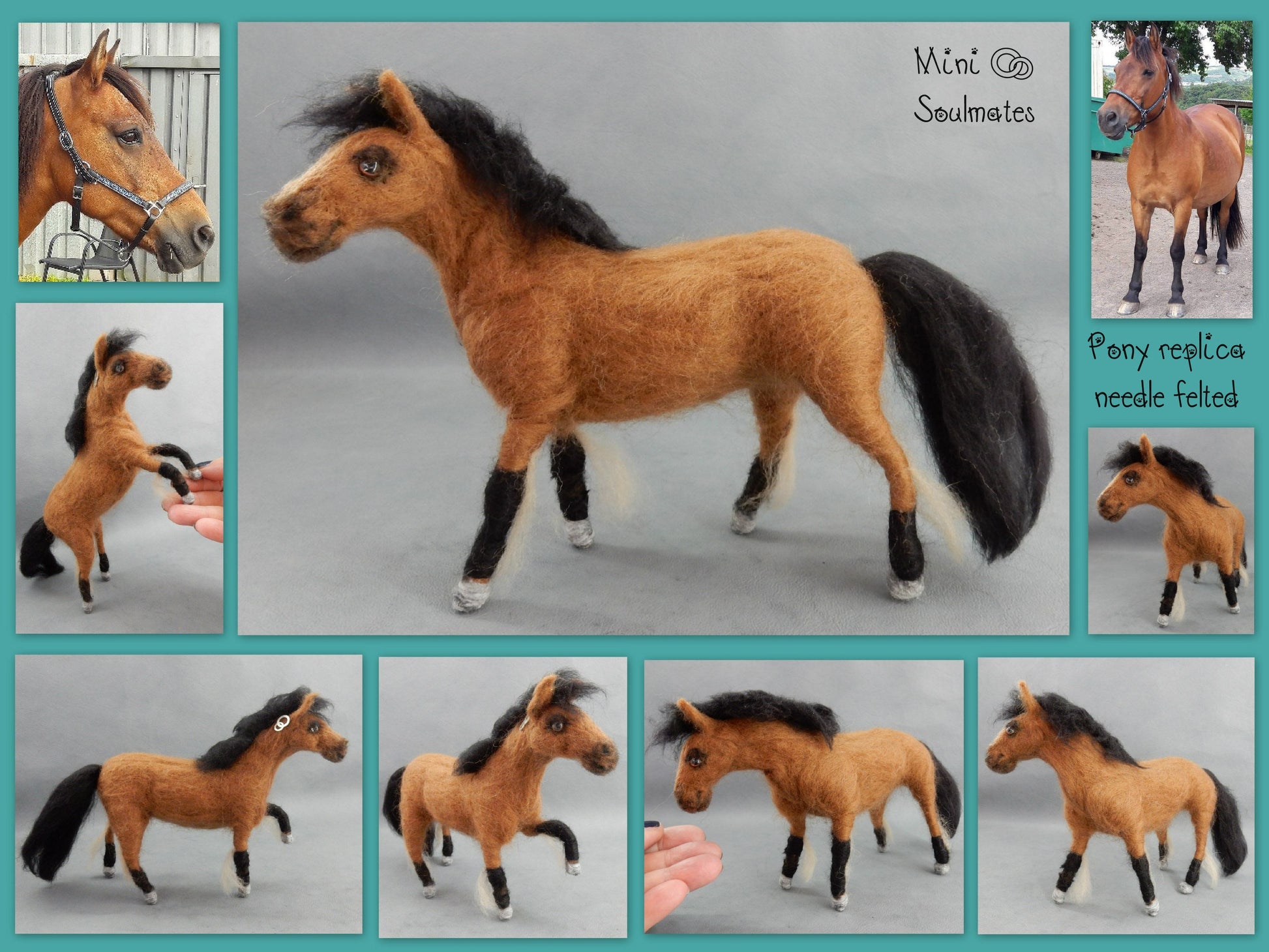 Haflinger mare custom-felted horse replica