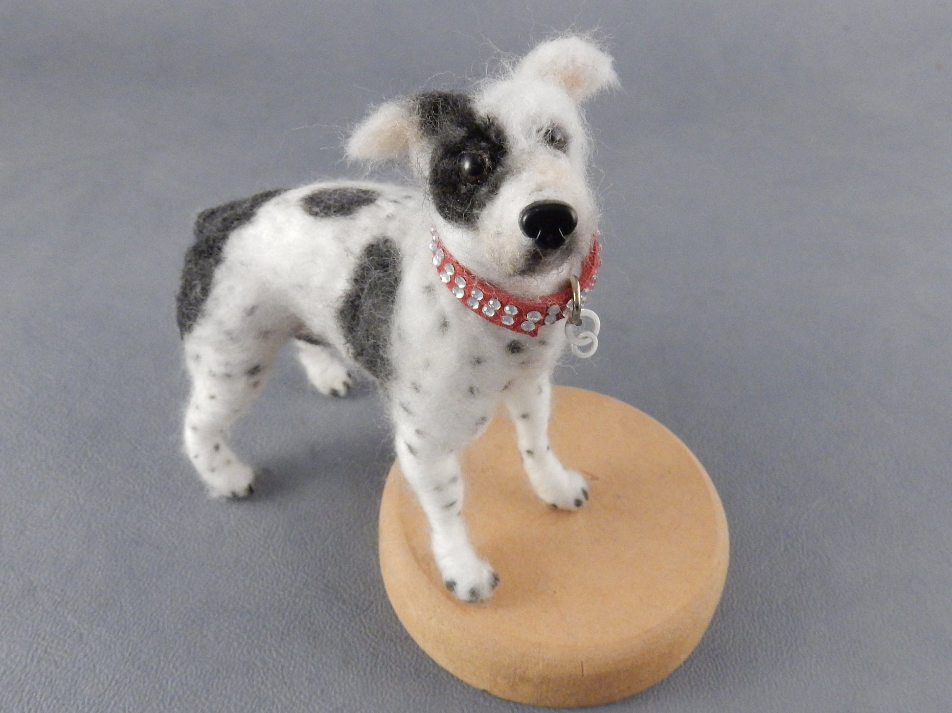 Pitbull needle-felted dog miniature